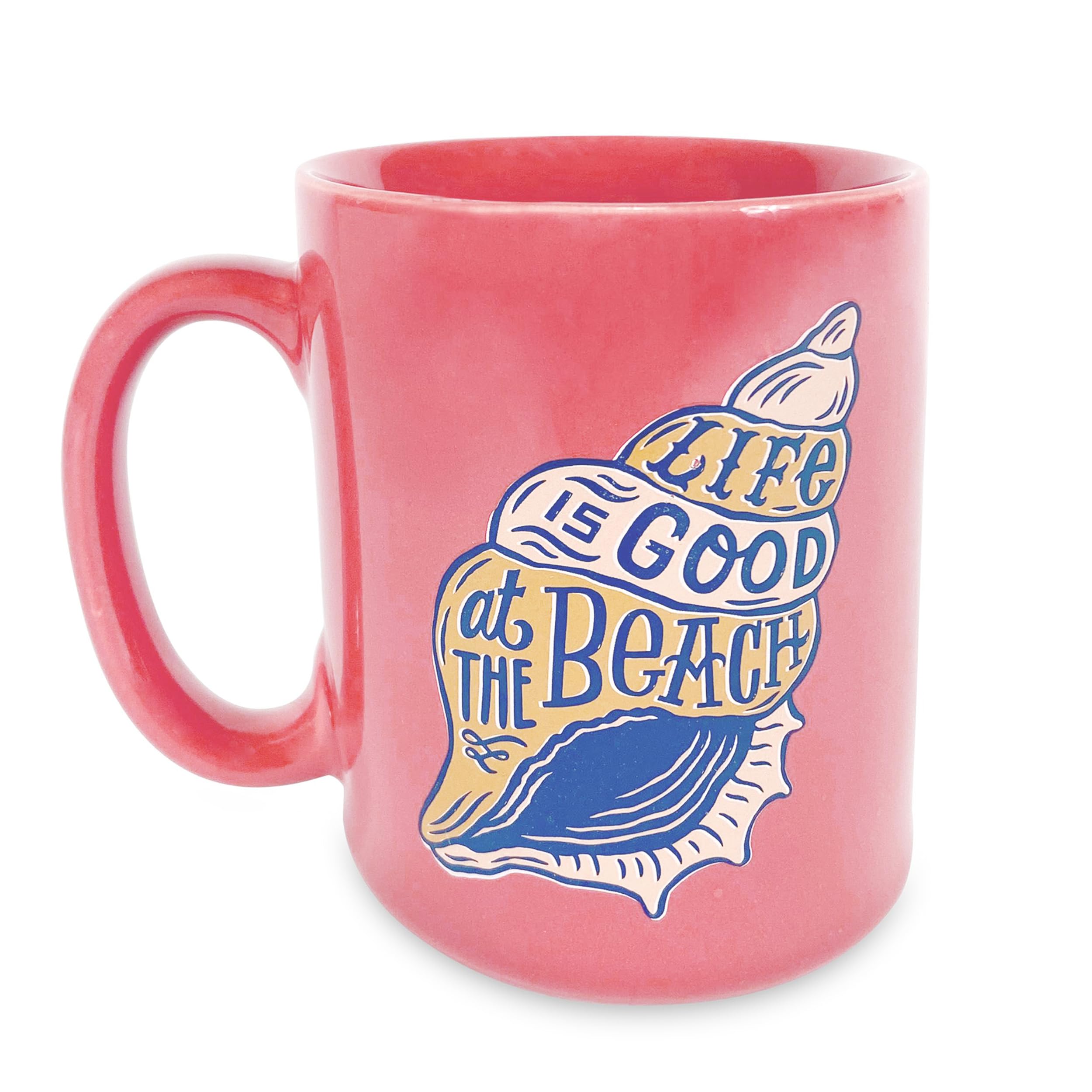 Coral Ceramic Coffee Mug 16oz - Espresso & Tea Cup for Beach Life