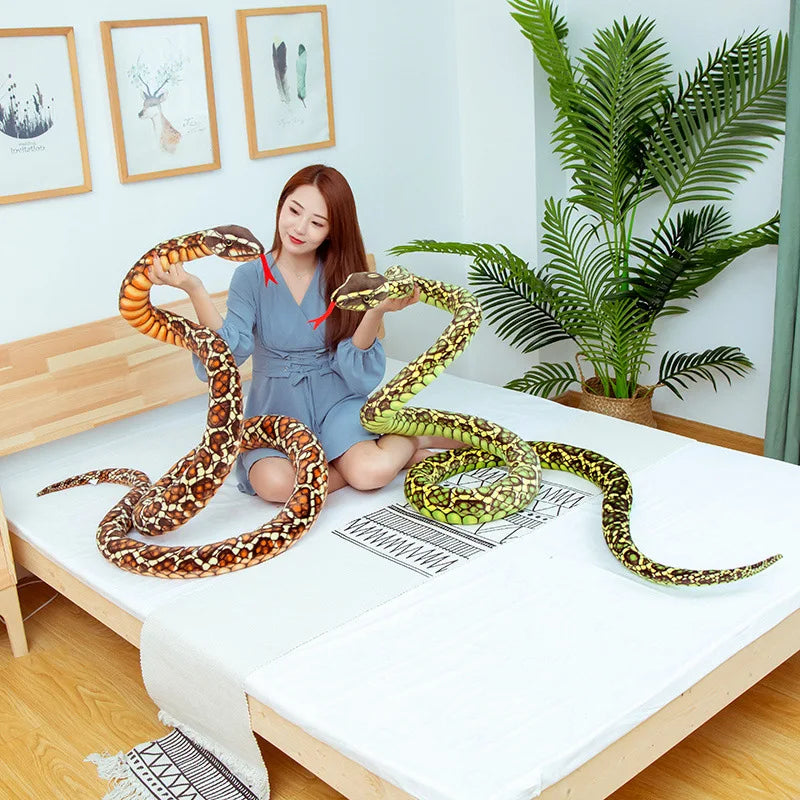 3M Simulation Soft Plush Toy - Giant Yellow Snake Stuffed Animal, Realistic Python Cloth Doll for Kids & Toddlers - Perfect Birthday, Christmas Gift for Boys & Girls - Great for Cuddling, Room Decor, and Pretend Play