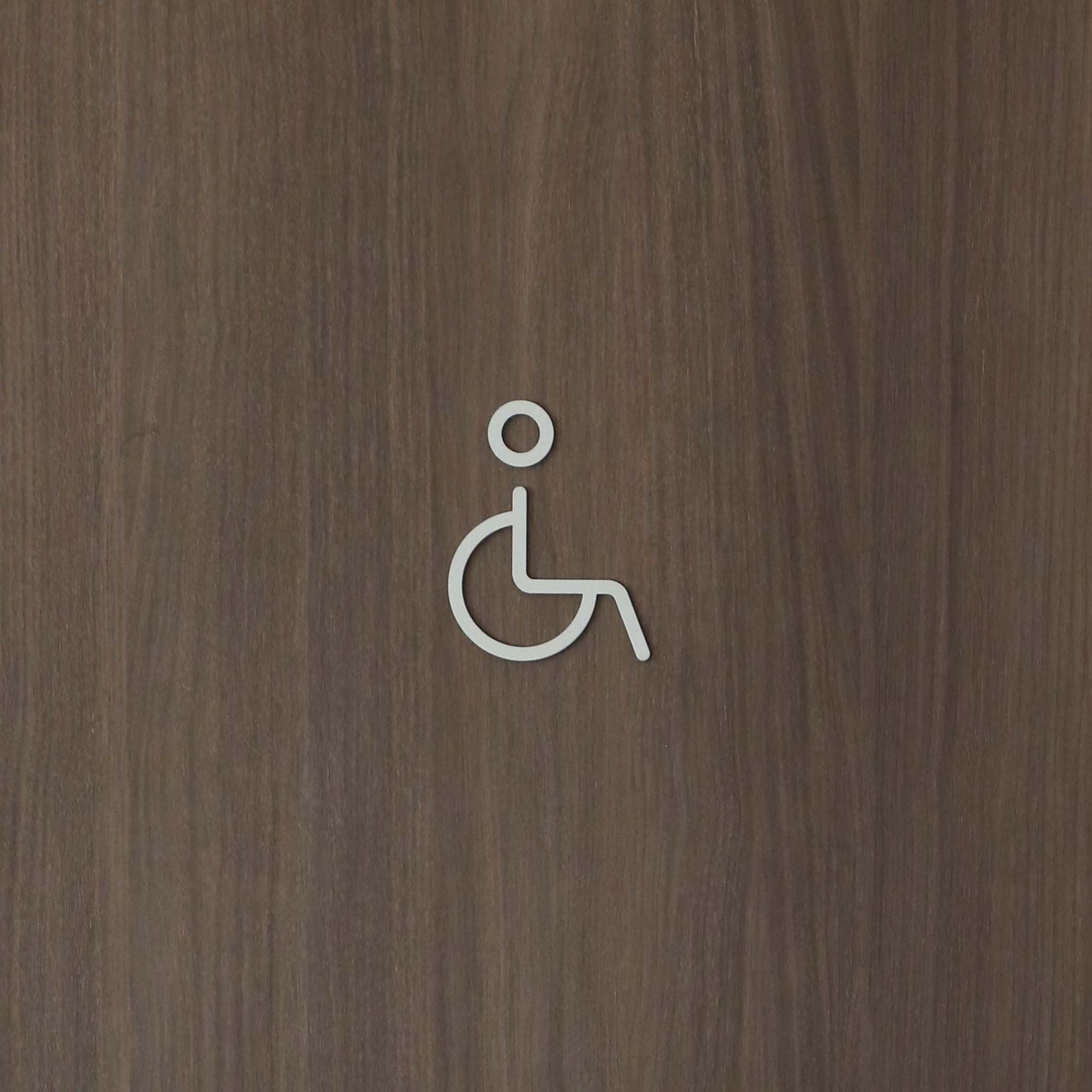 DESIGNSTUFF ADA Compliant Restroom Sign - White Plastic Accessibility Sign for Bathroom, Toilet, and Public Facilities