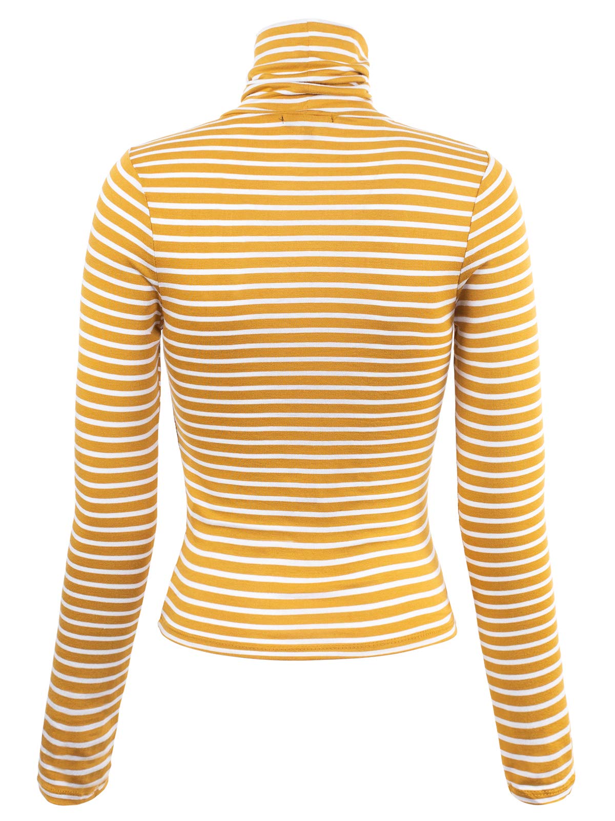 MixMatchy Women's Striped Turtleneck Crop Sweater - Long Sleeve Casual Pullover for Fall & Winter Fashion | Perfect for Office Wear, Date Nights & Holiday Outfits