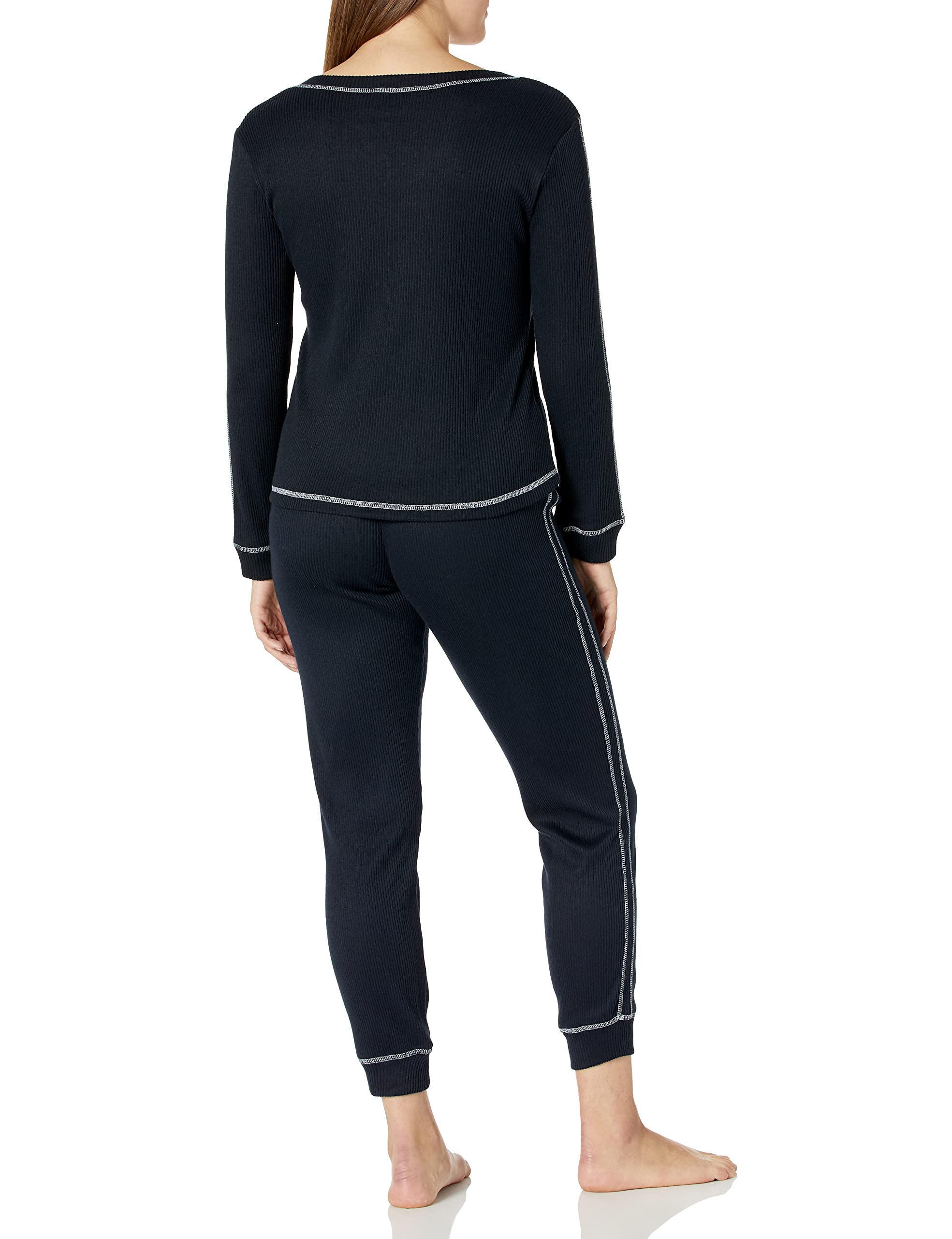 Tommy Hilfiger Women's Waffle-Knit Long Sleeve Jogger Pajama Set - Soft & Cozy Sleepwear for Lounge & Relaxation - Perfect for Nightwear, Travel & Home Comfort