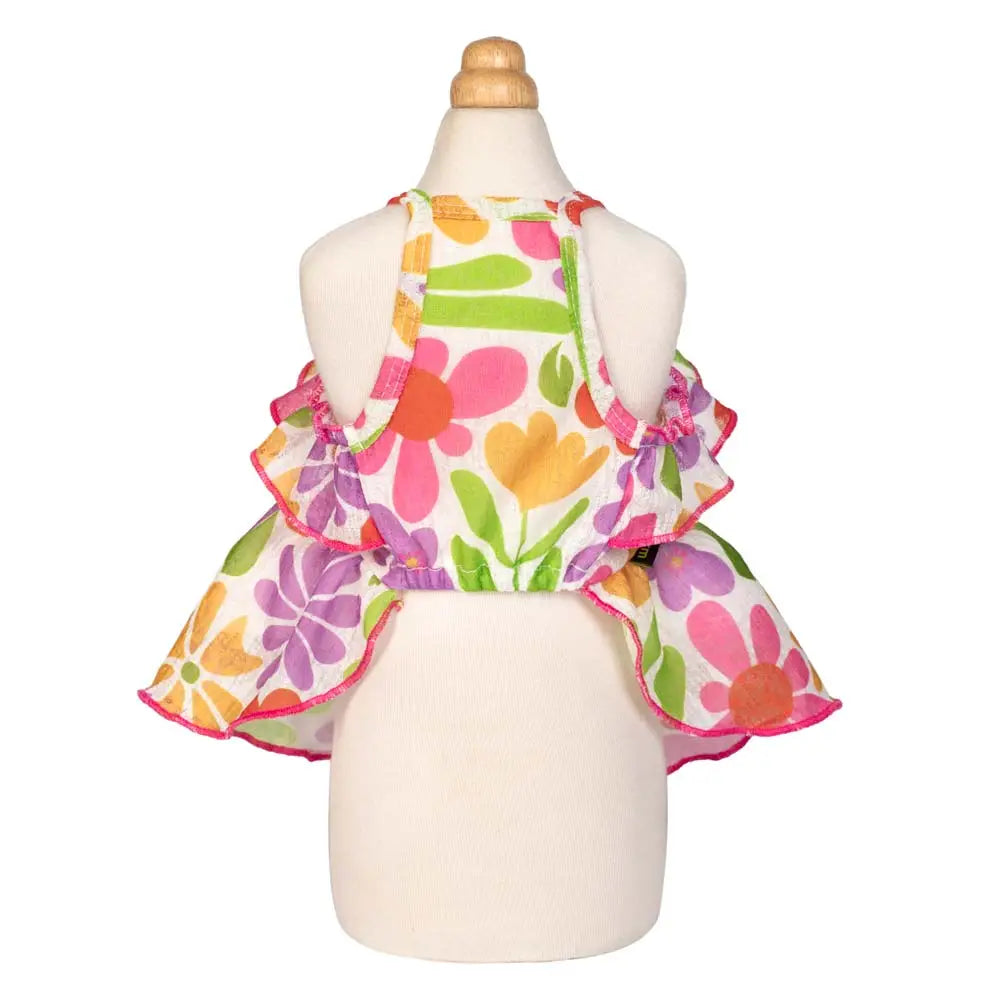 Vibrant Floral Dog Dress - Cute & Comfortable Pet Apparel for Small to Medium Dogs - Perfect for Parties, Photos & Daily Walks