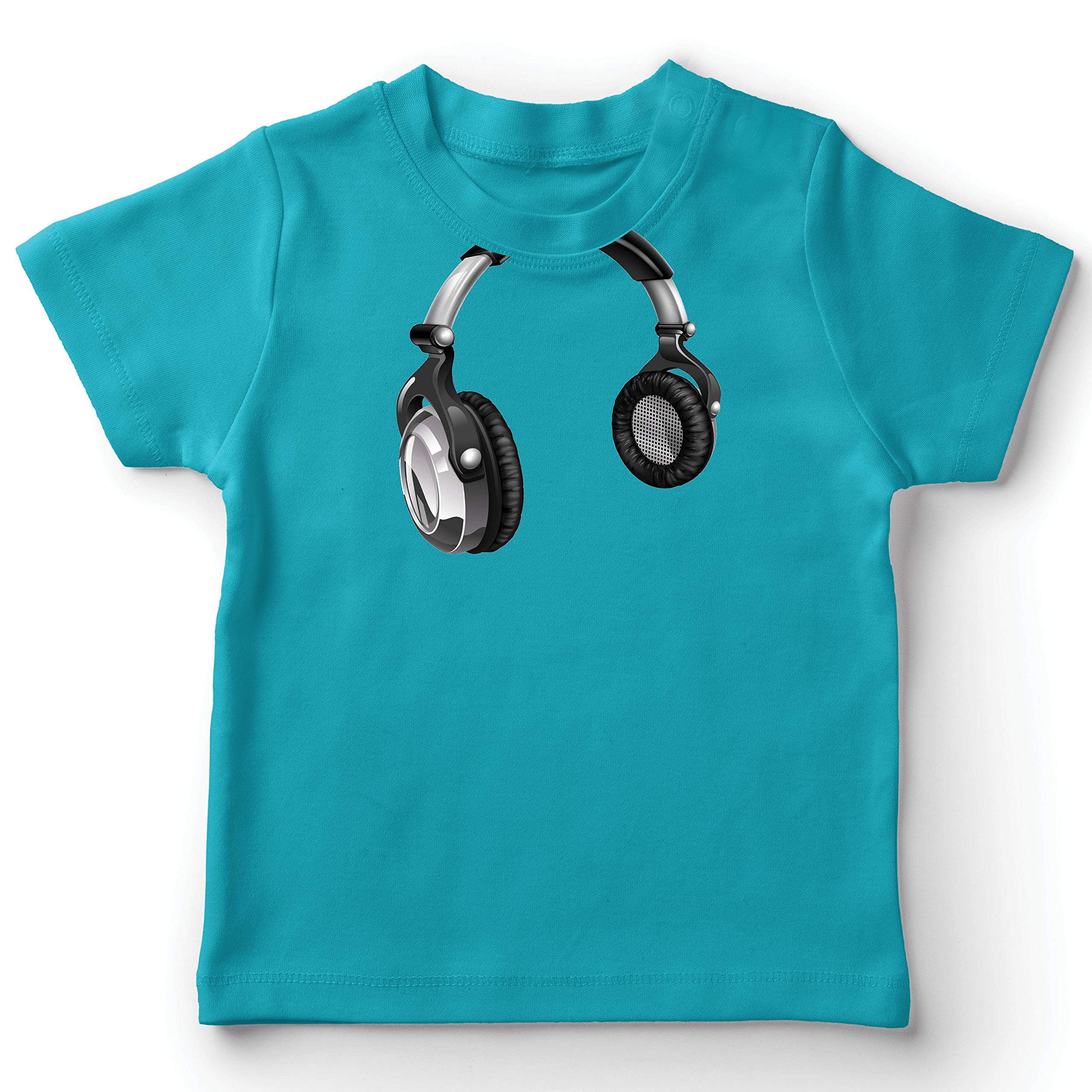 Lepni.me Kids T-Shirt - Retro Music Electronics Headphone Print DJ Gift for Music Lovers | Cool Graphic Tee for Boys & Girls | Perfect for Concerts, Parties & Music Events
