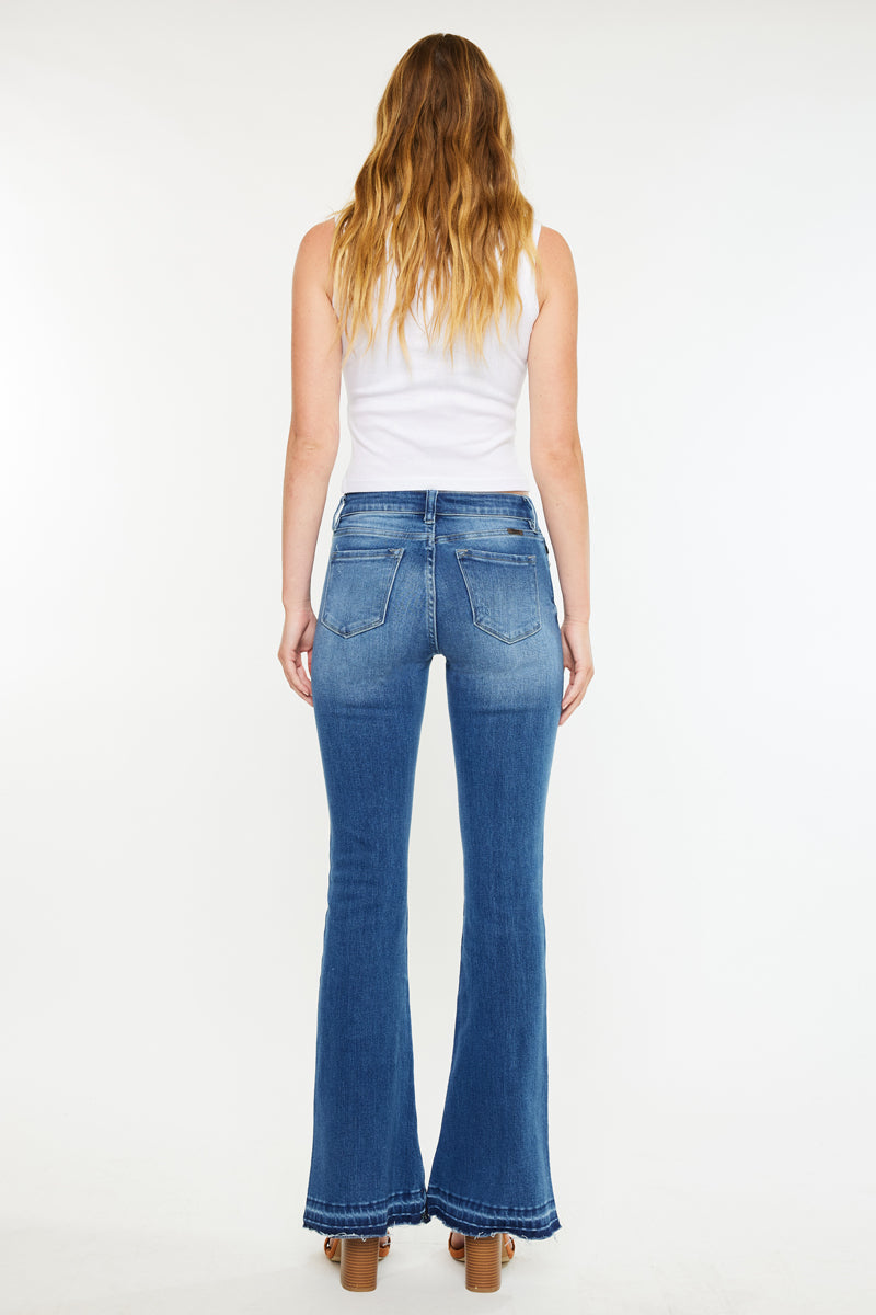 Lurice Women's Mid Rise Flare Jeans - Stretchy Denim Pants for Casual & Office Wear | Comfortable Bootcut Trousers for Everyday Style