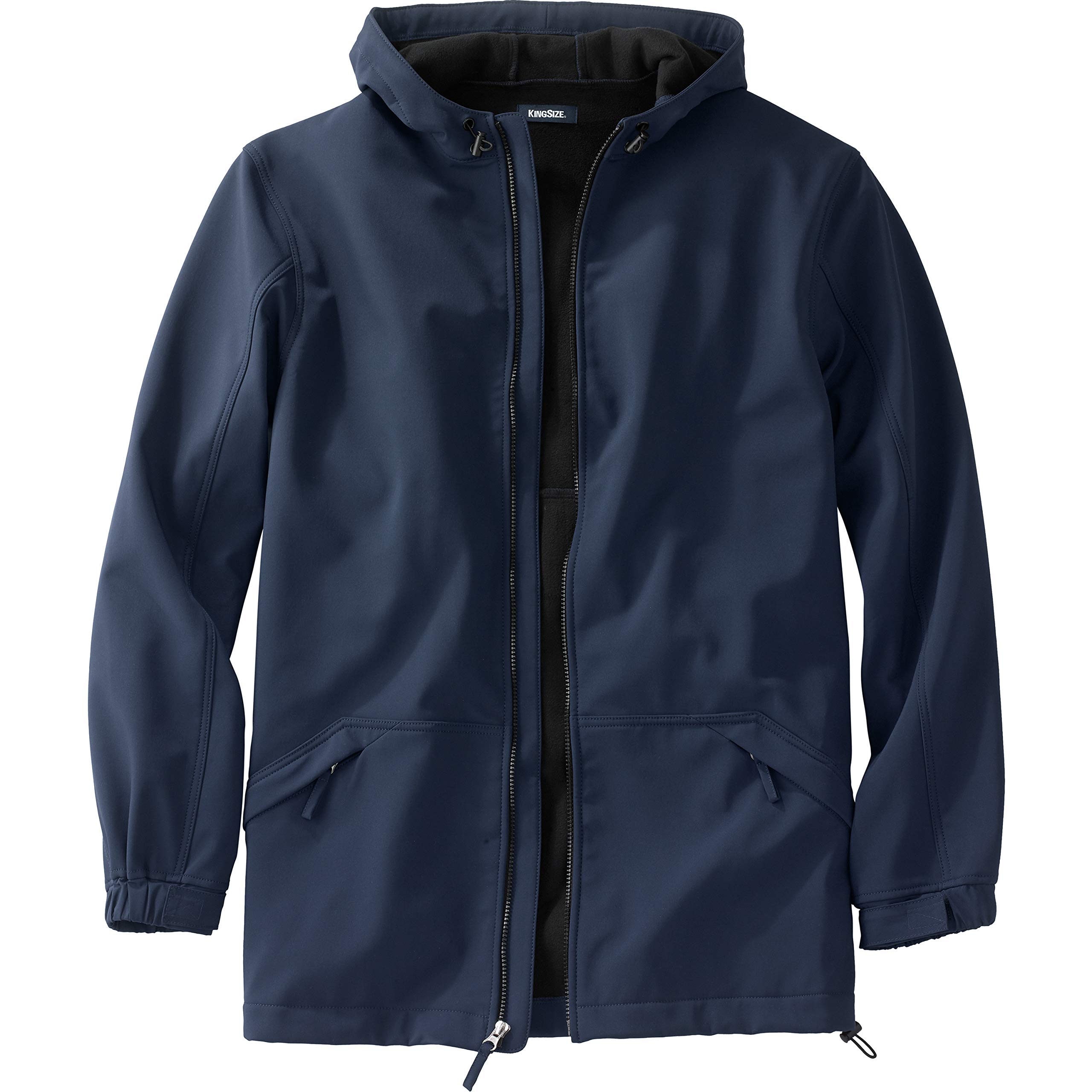 KingSize Men's Big & Tall Fleece-Lined Waterproof Raincoat - Warm Winter Jacket for Outdoor Work & Hiking