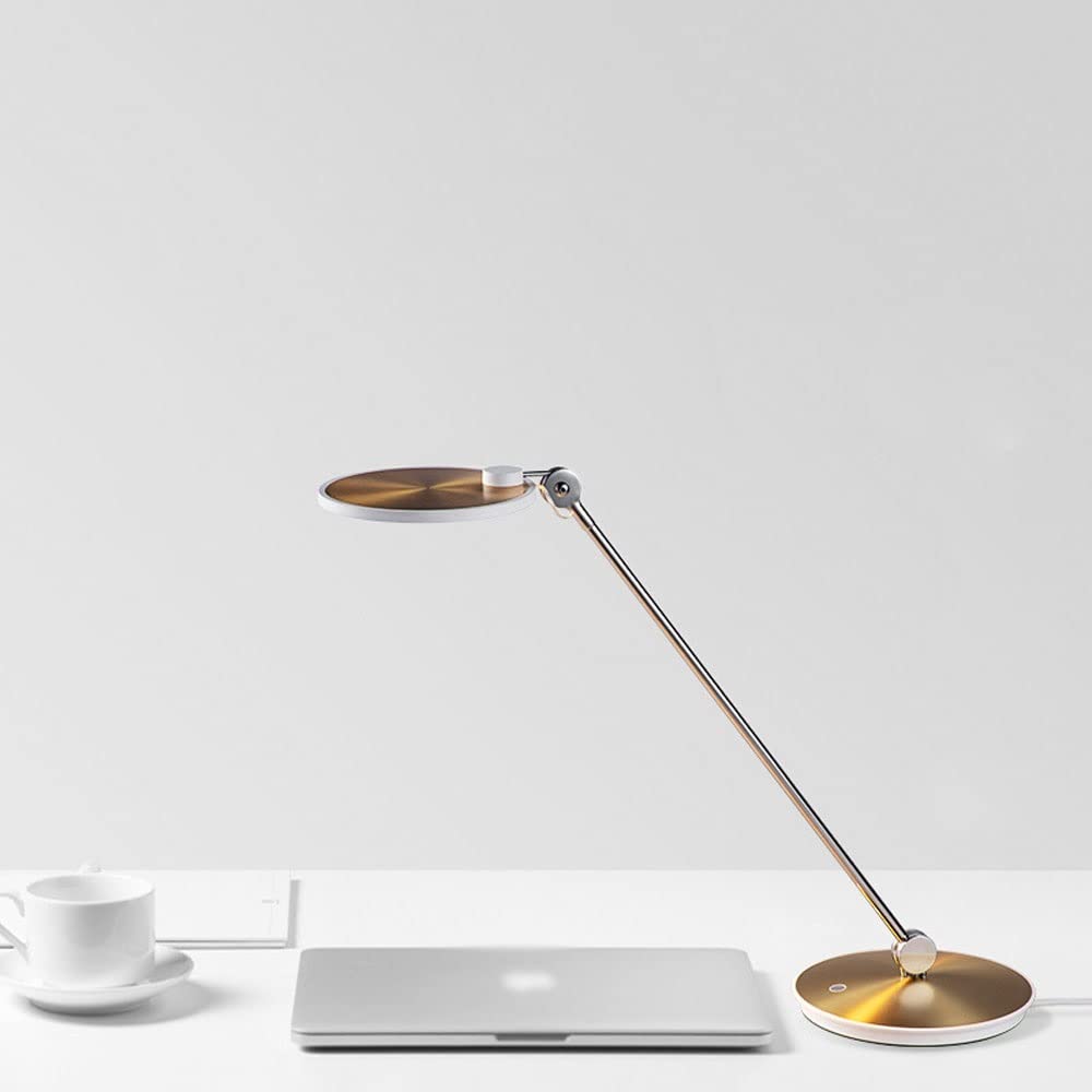 Z&y GLAa LED Desk Lamp - 7W Touch Control, 3-Level Dimmable, Portable Study Light for Office, Bedroom, Dorm & Living Room (Gold) | Perfect for Reading, Working & Nightstand Use