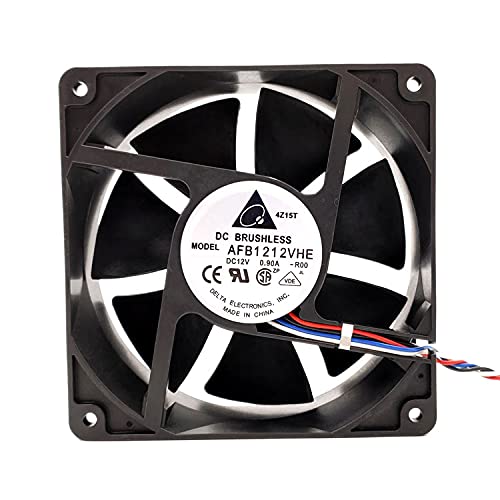 AFB1212VHE 12038 12V 0.90A 120mm Cooling Fan - High Performance 12CM PC Case Fan for Computer Cooling, Gaming Rig, Server & Electronics Ventilation