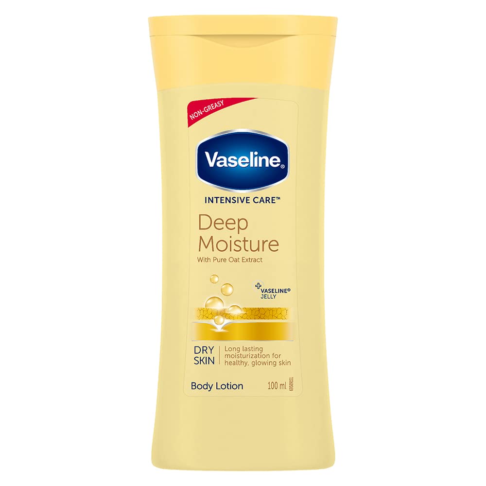 Vaseline Intensive Care Deep Moisture Body Lotion 90ml/100ml - Ultra Hydrating Dry Skin Relief for Hands, Body & Face | Daily Moisturizer for Women & Men | Perfect for Winter Care & After Shower Use