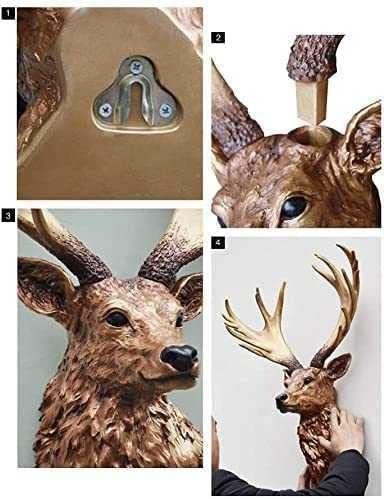 Handmade Resin Deer Head Wall Sculpture - Rustic Farmhouse Decor for Living Room, Bedroom & Home Wall Art | Unique Animal Wall Hanging for Cabin, Lodge & Western Style Interior Design