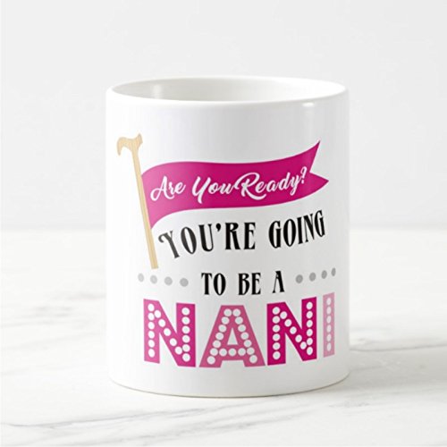 PRETTY UR PARTY Are You Ready to Be Nani Ceramic Mug - Baby Shower Gift, Pregnancy Announcement Mug, Grandmother Present, Microwave & Dishwasher Safe Tea & Coffee Cup - Perfect for Celebrations, Bridal Showers, and Family Gatherings