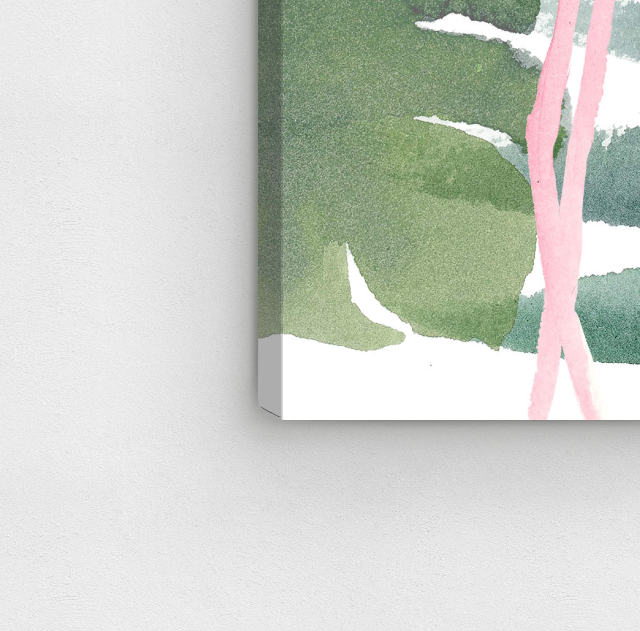 Oliver Gal Artist Co. 'Pinkest Love' Animals Wall Art Canvas Print - 30x30 Inch Pink & Green Modern Home Decor - Perfect for Living Room, Bedroom or Nursery Wall Decor