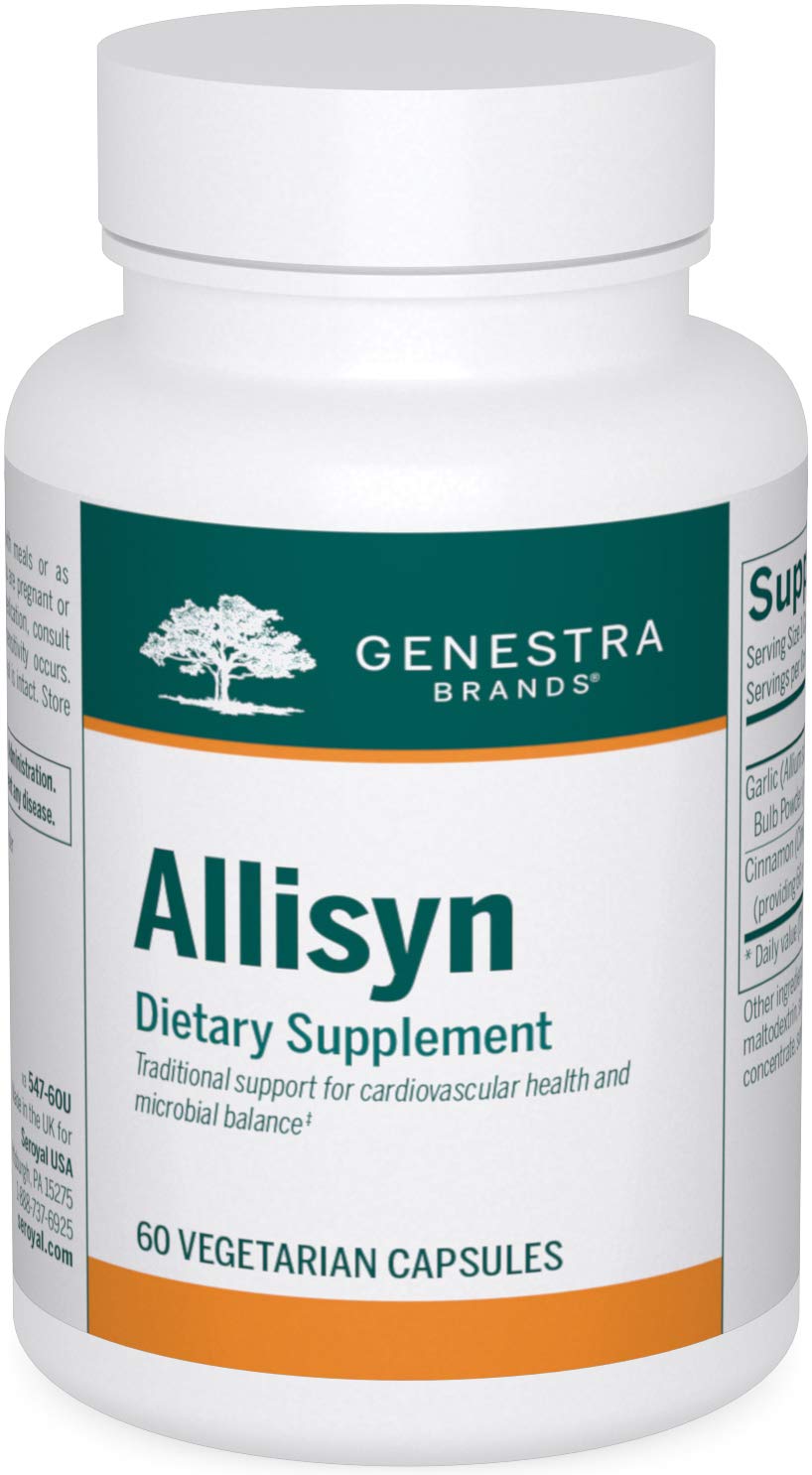Genestra Brands Allisyn Garlic and Cinnamon Herbal Supplement - 60 Capsules | Natural Immune Support & Heart Health | Perfect for Daily Wellness Routine & Cold Season Defense