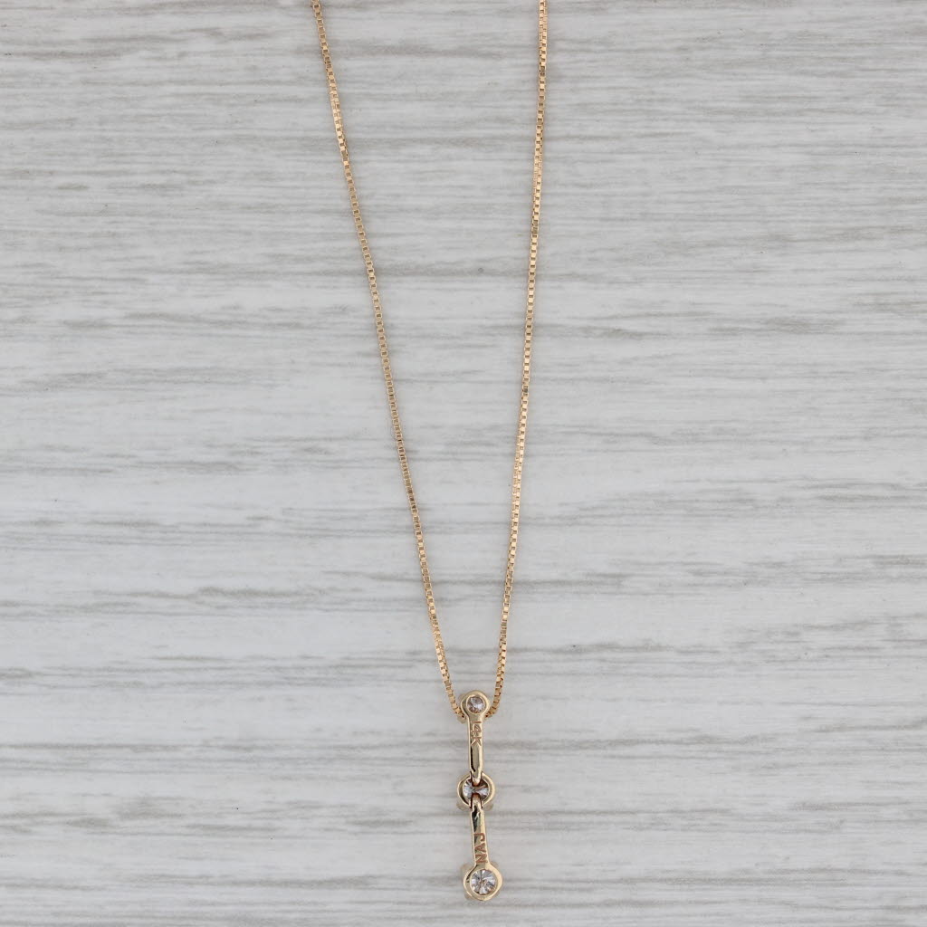 0.25ctw Diamond Three-Stone Journey Pendant Necklace in 14K Yellow Gold with 17