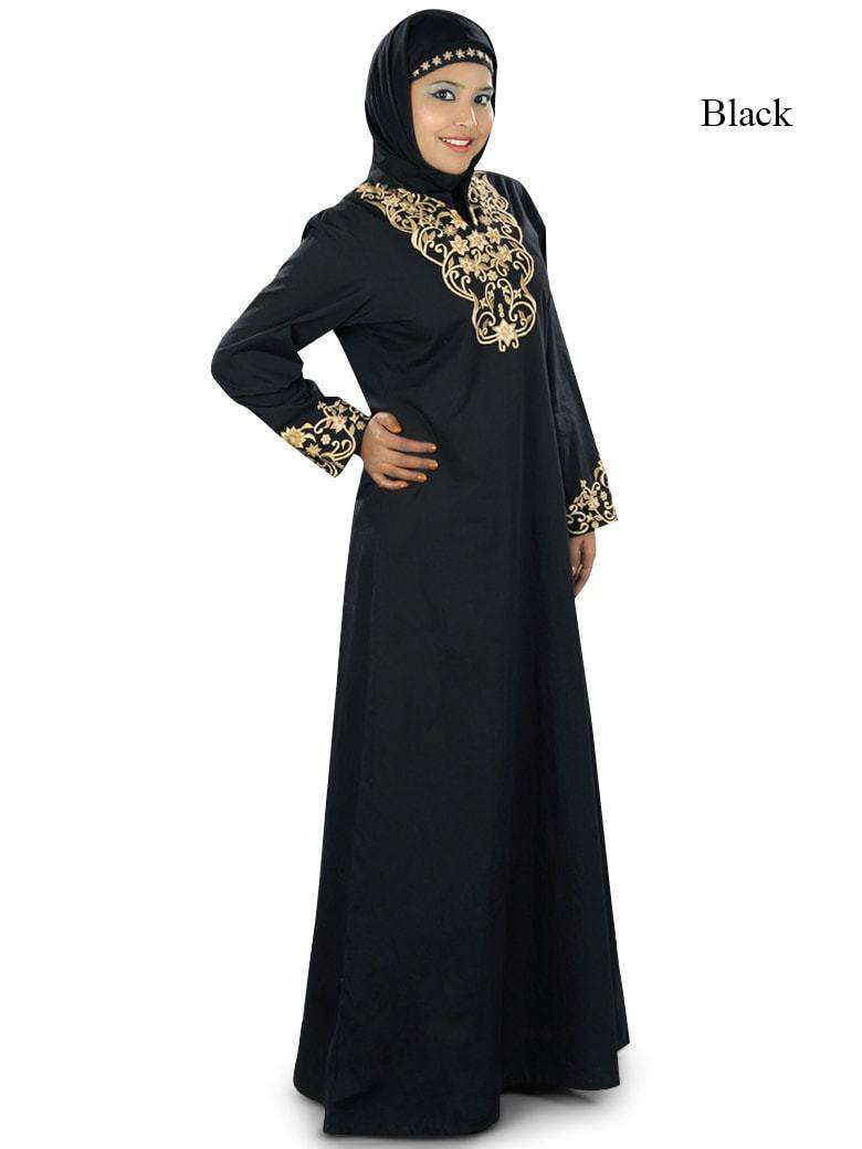 Stylish Hibbah Black Cotton Abaya for Women - Modest Islamic Dress - Perfect for Prayer, Mosque & Everyday Wear