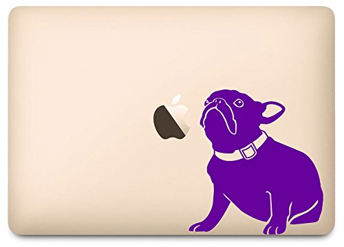 Purple Bella French Bulldog Sitting Sticker Decal for 12 Inch Laptop - Cute Pet Laptop Skin for MacBook, Dell, HP - Perfect for Office, School & Home Decor
