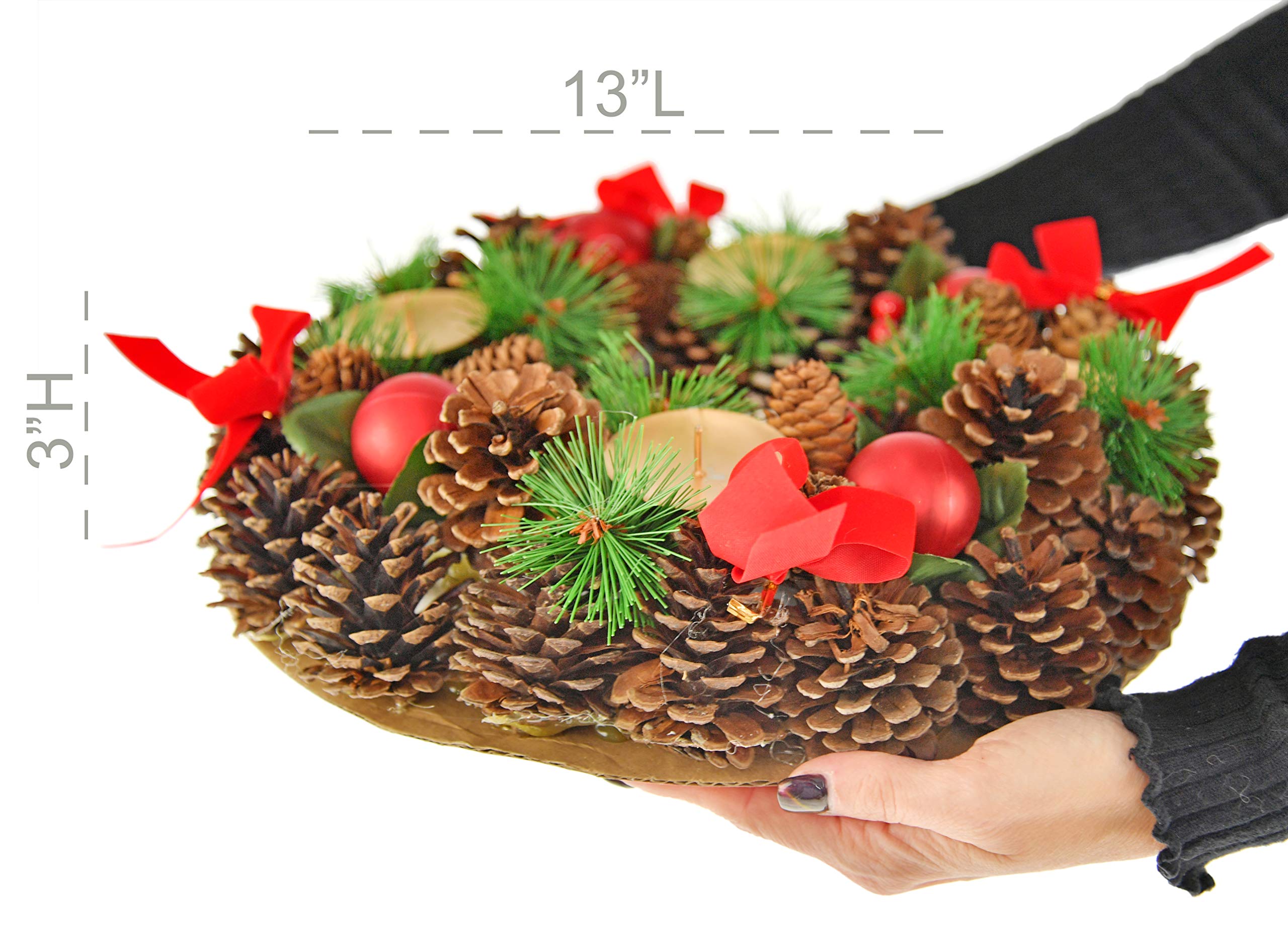 Home-X Christmas Wreath Candle Holder - 13