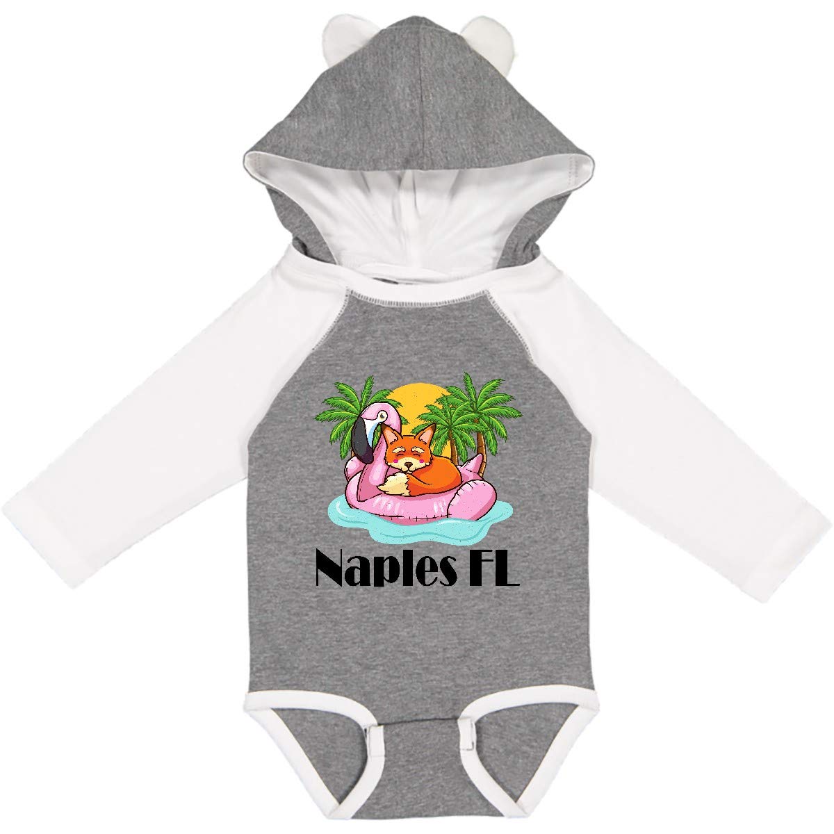 Inktastic Naples Florida Beach Vacation Long Sleeve Baby Bodysuit - Soft Cotton Creeper for Newborns & Infants - Perfect for Beach Trips, Family Photos & Casual Outings