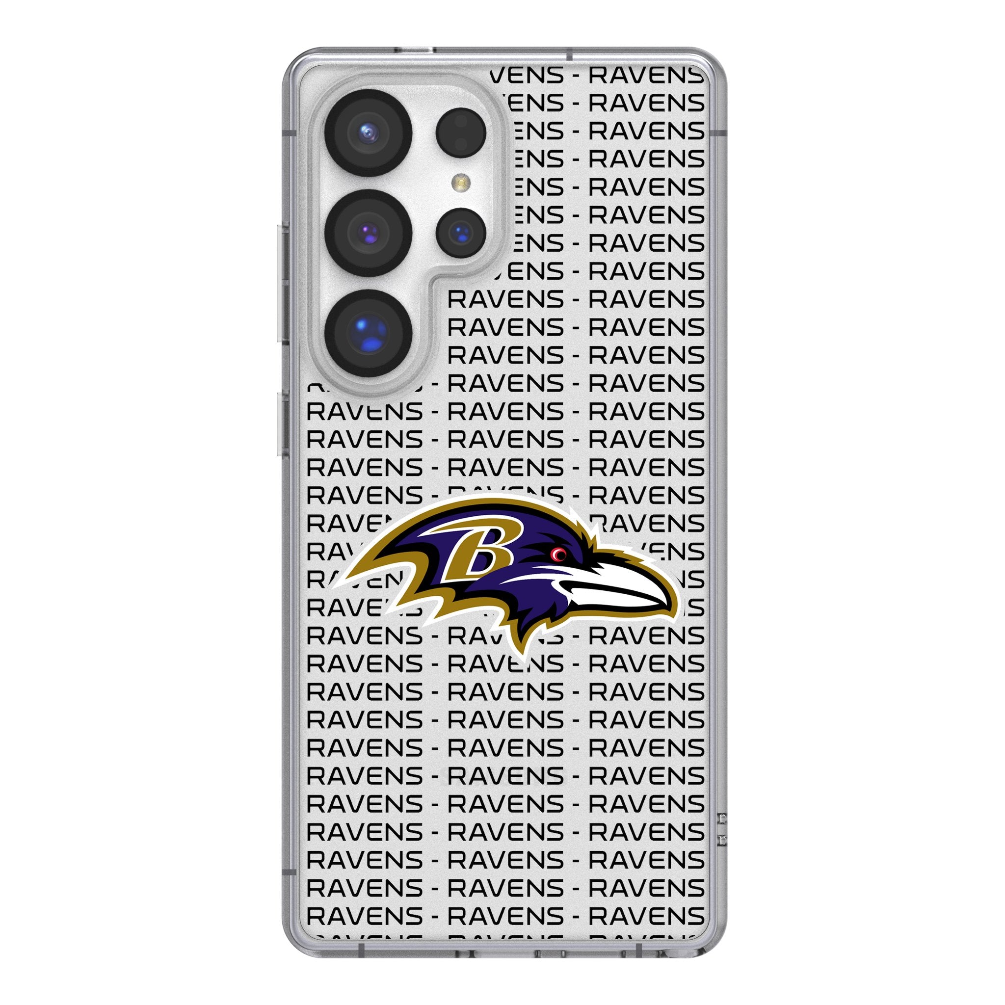 Baltimore Ravens Clear Phone Case for Samsung Galaxy - Durable Text Backdrop Design - Perfect for Football Fans & Game Day Accessories