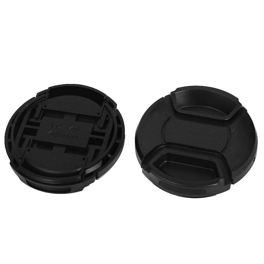 46mm Black Plastic Front Snap Digital Camera Lens Caps - 2 Pack for DSLR & Mirrorless Cameras - Perfect for Outdoor Photography & Travel