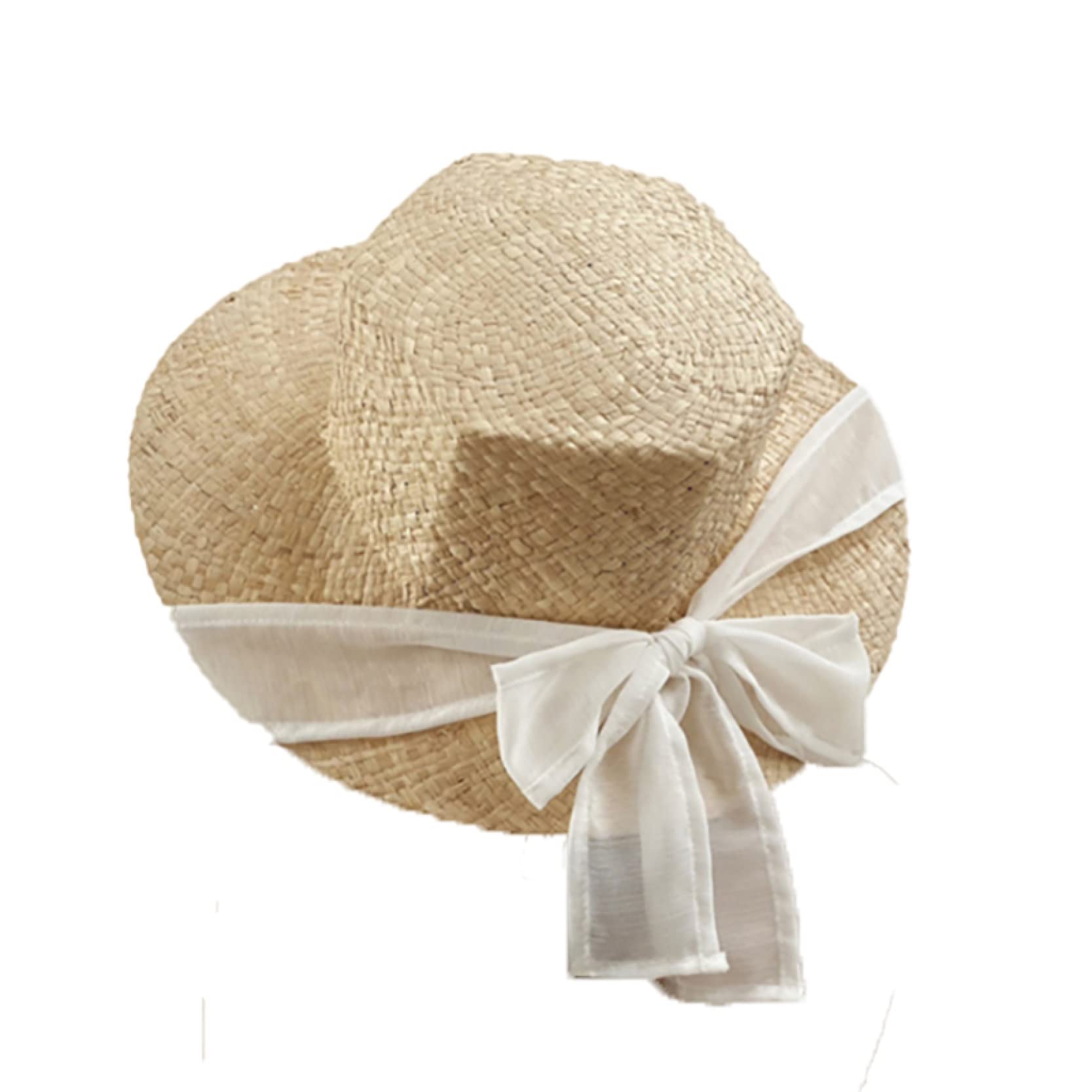 Handmade Women's Straw Sun Hat - Wide Brim Natural Raffia Beach Hat for Women - UV Protection Summer Sun Hat for Vacation, Travel, and Outdoor Activities