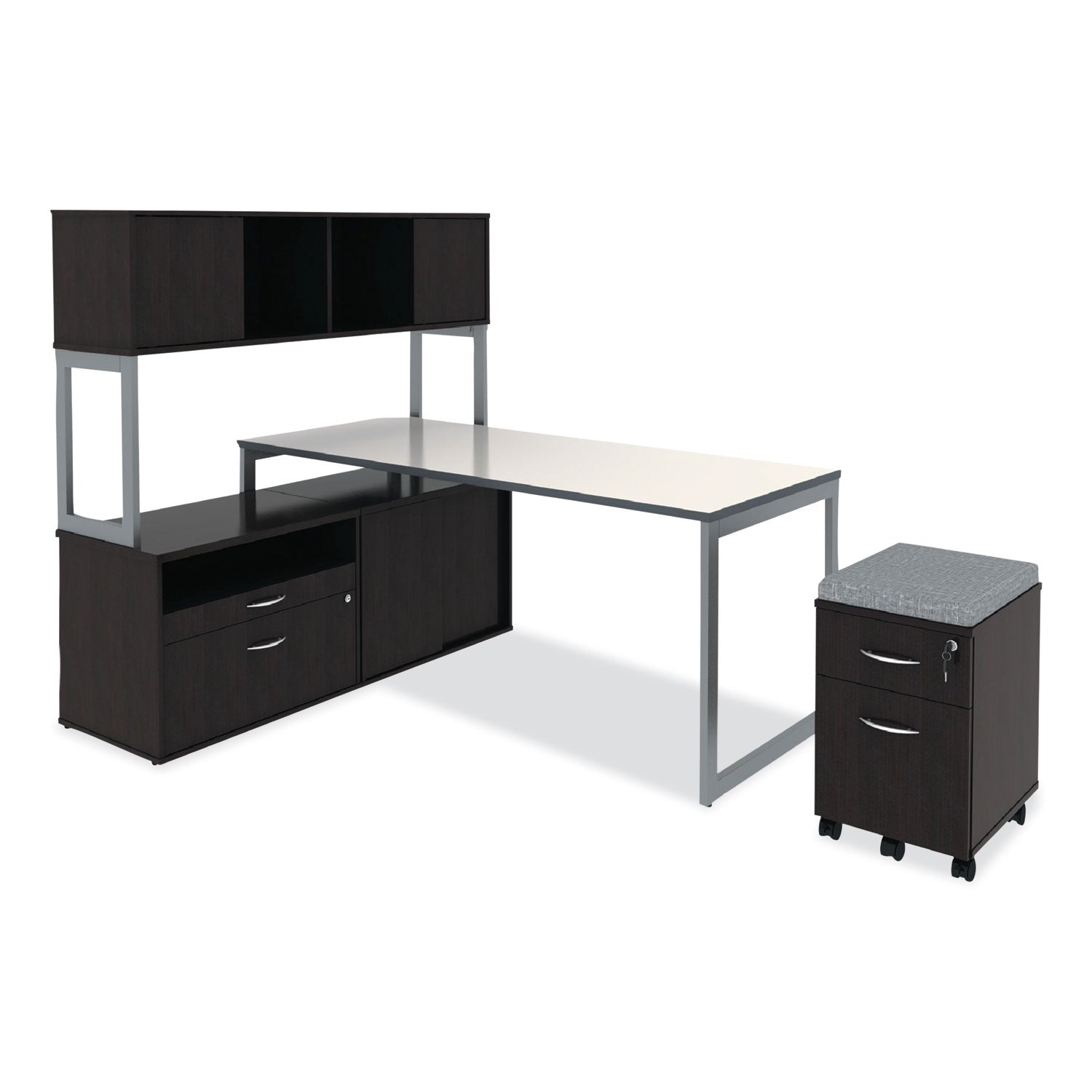 Alera Open Office Desk Series Low Storage Cabinet Credenza - Woodgrain Laminate, 29.5