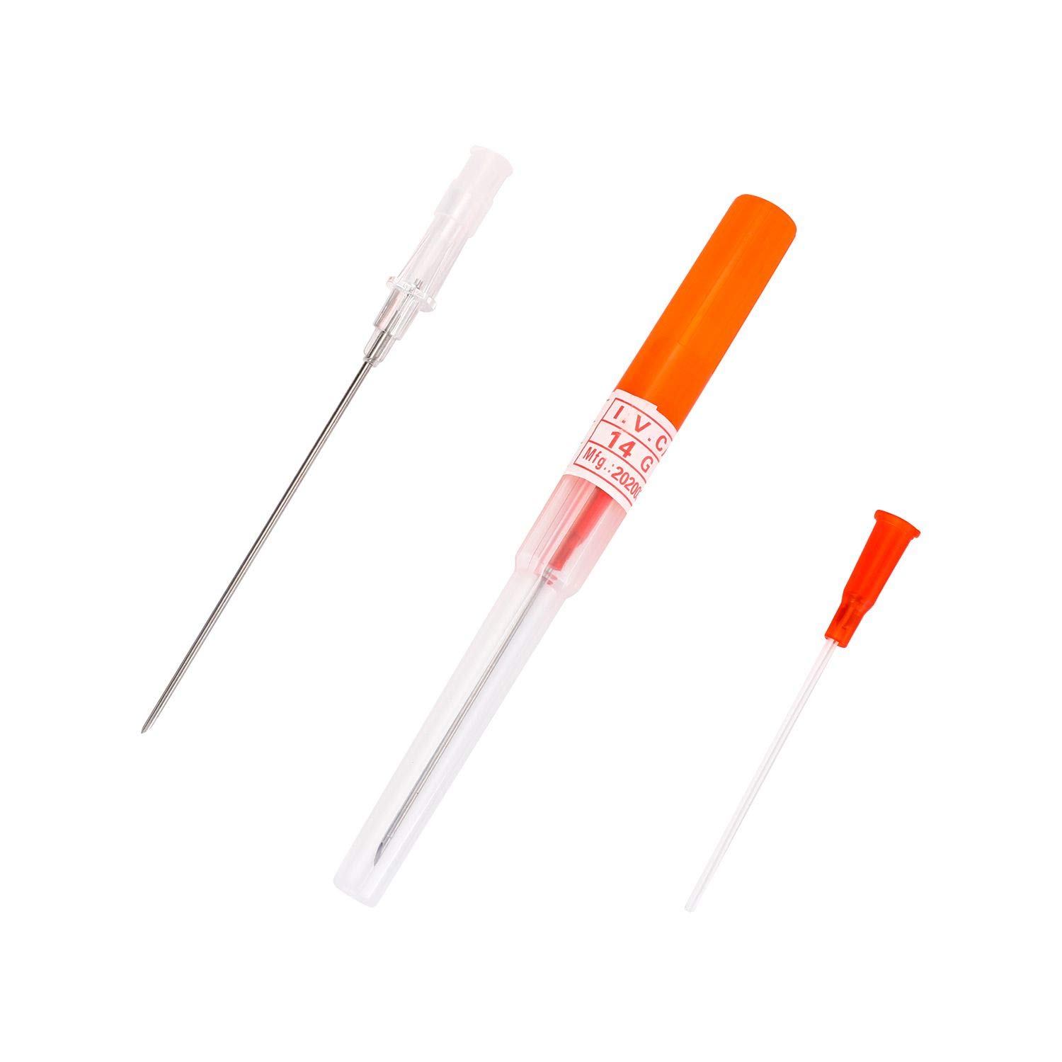 50pcs 14G Piercing Needles for IV Start Kit - Sterile Catheter Needles for Medical Use, Tattoo & Body Piercing (Red) - Perfect for Clinics, Tattoo Studios & Home Piercing Kits