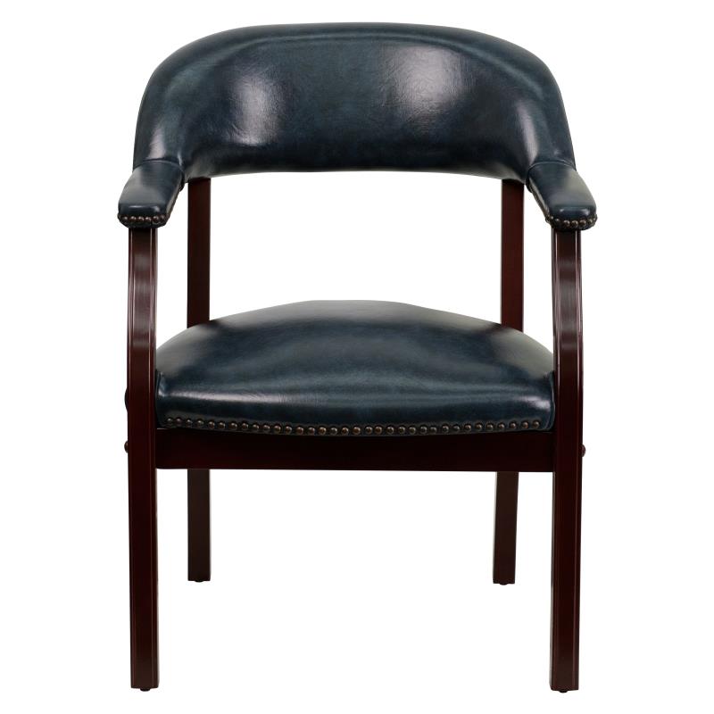 Premium Traditional Vinyl Conference Chair with Elegant Nailhead Trim - Perfect for Office Meetings, Executive Suites & Home Offices