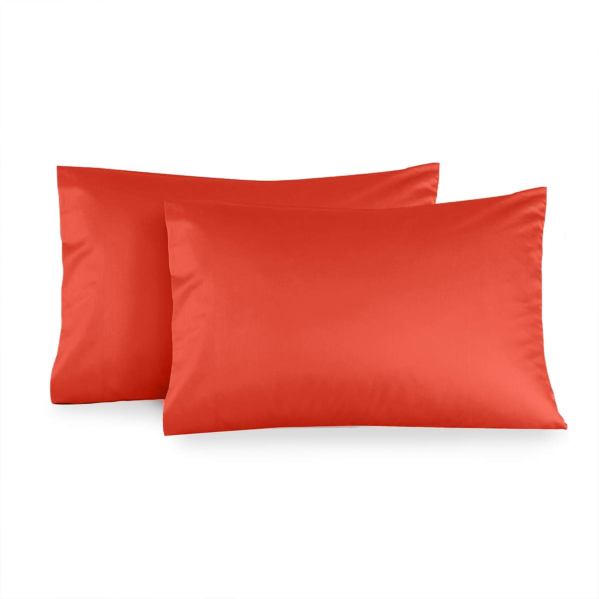 Royal Tradition Solid Viscose Bamboo-Cotton Blend Pillowcases - Set of 2 Standard/Queen Size - Ultra Soft & Breathable - Coral Color - Perfect for Bedroom, Guest Room & Hotel Use