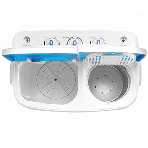 ZOKOP XPB46-RS4 13Lbs Semi-Automatic Twin Tub Washing Machine - Compact Portable Laundry Washer for Apartments, Dorms, RVs (White & Blue) | Perfect for Small Spaces & Travel Use