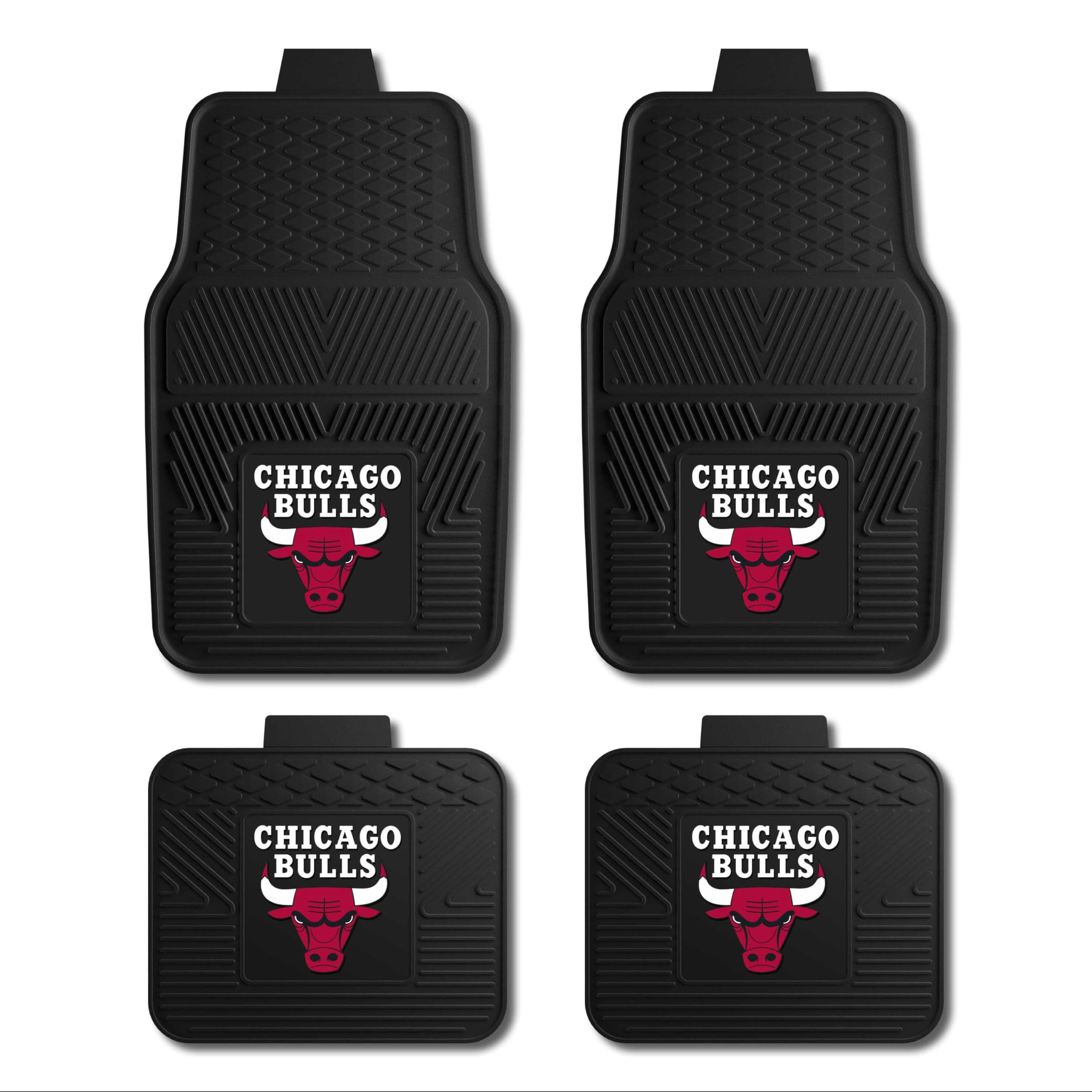 Chicago Bulls 4-Piece Vinyl Car Floor Mats Set - Front & Back Seat Car Mats with NBA Team Logo | Durable Protection for Cars, Trucks & SUVs | Perfect for Bulls Fans & Basketball Enthusiasts
