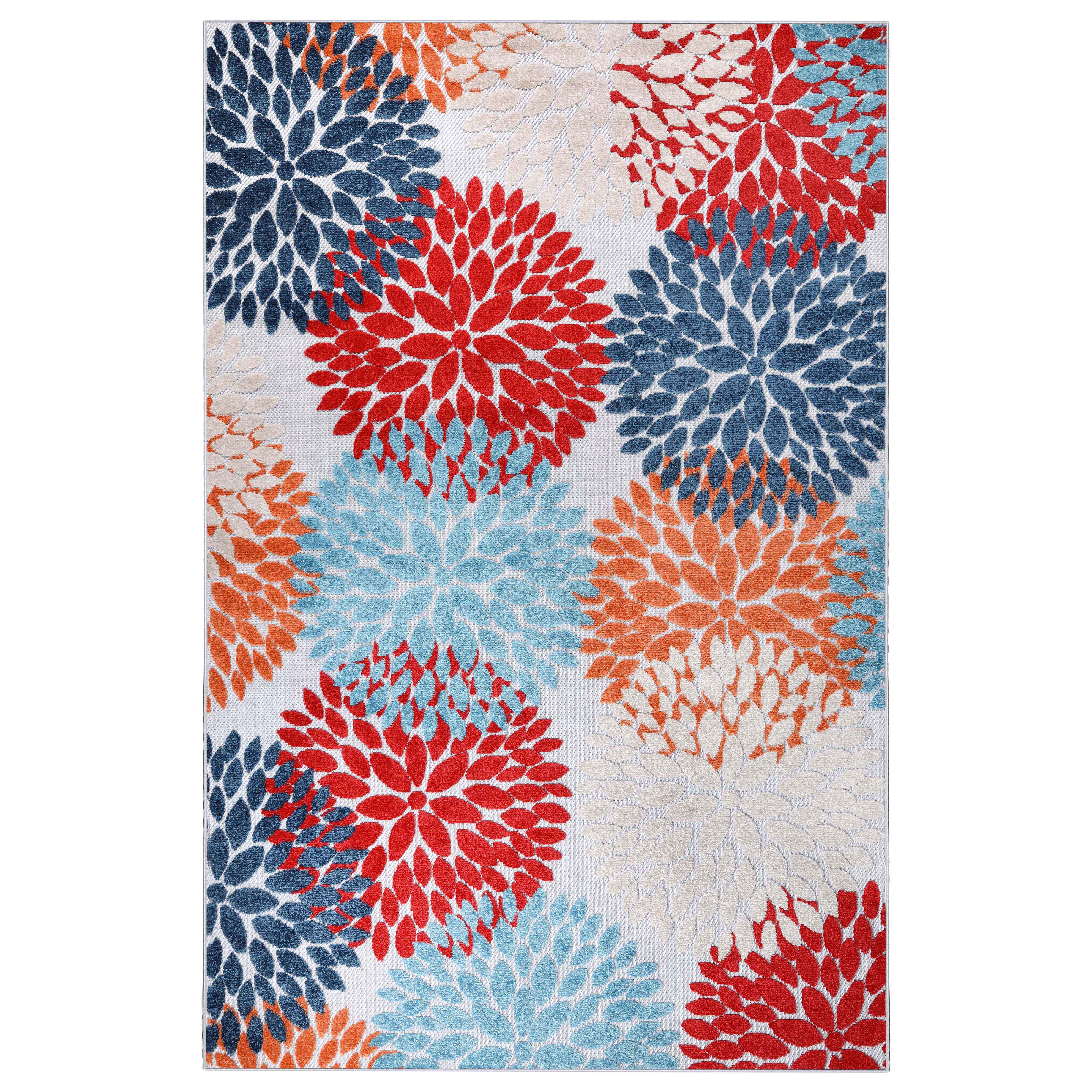 Premium Hydrangea Floral Medallion Area Rug - Indoor/Outdoor Use - Perfect for Living Room, Bedroom, Patio & Garden Decor