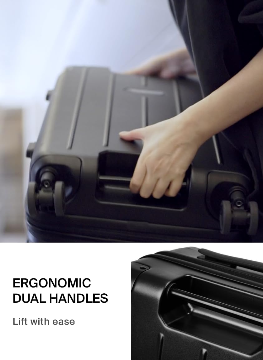 20-Inch Air Vacuum Seal Compression Suitcase with USB Port & TSA Lock | Carry-On Travel Luggage with AirCabin Pump | Includes 2X 60L Vacuum Bags & Hinomoto Wheel Lock | Perfect for Business Trips, Vacations & Compact Storage