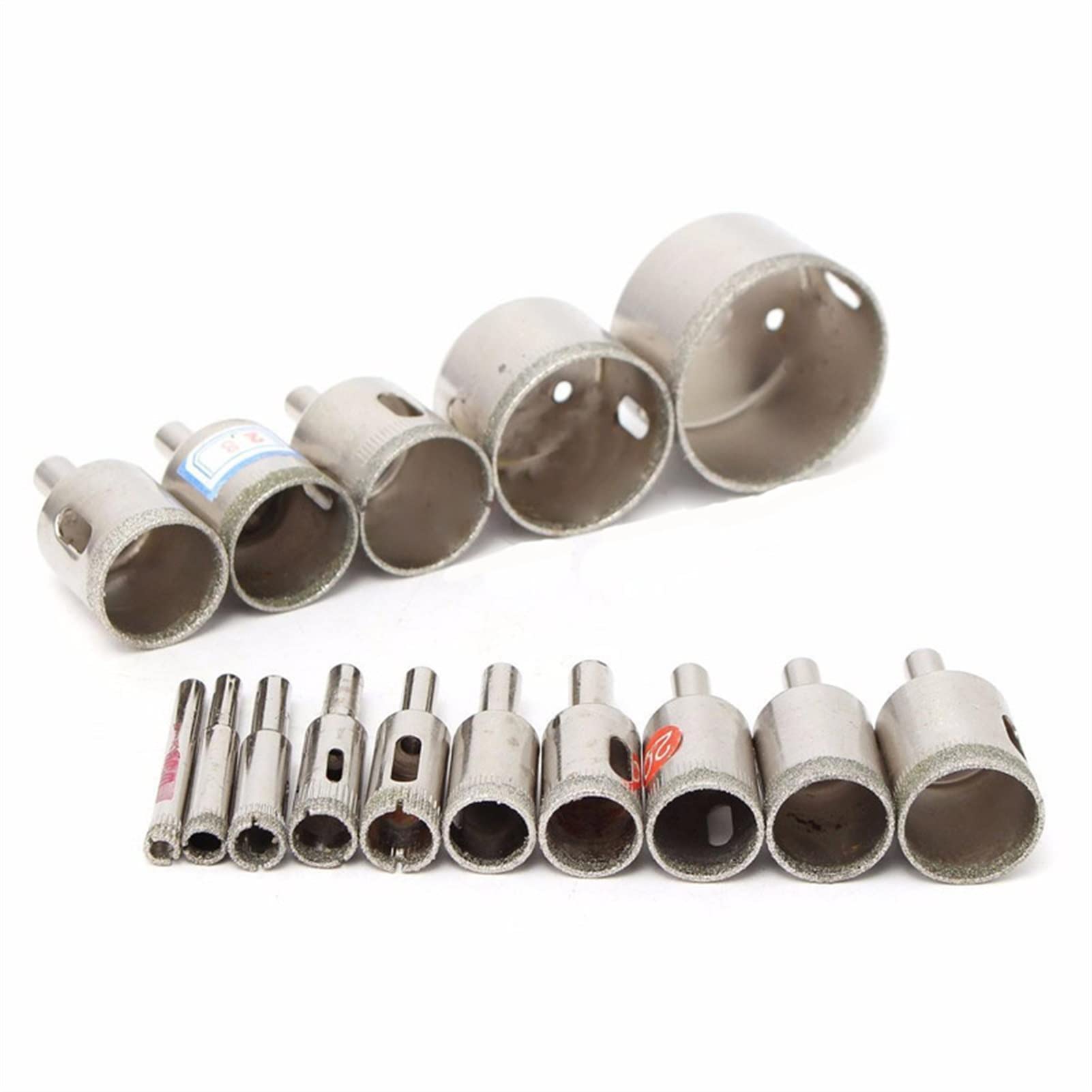 DOLUNTO Diamond Coated Drill Bit Set - 15pcs (6mm-50mm) for Tile, Marble, Glass & Ceramic - Professional Hole Saw Kit for DIY & Construction Projects