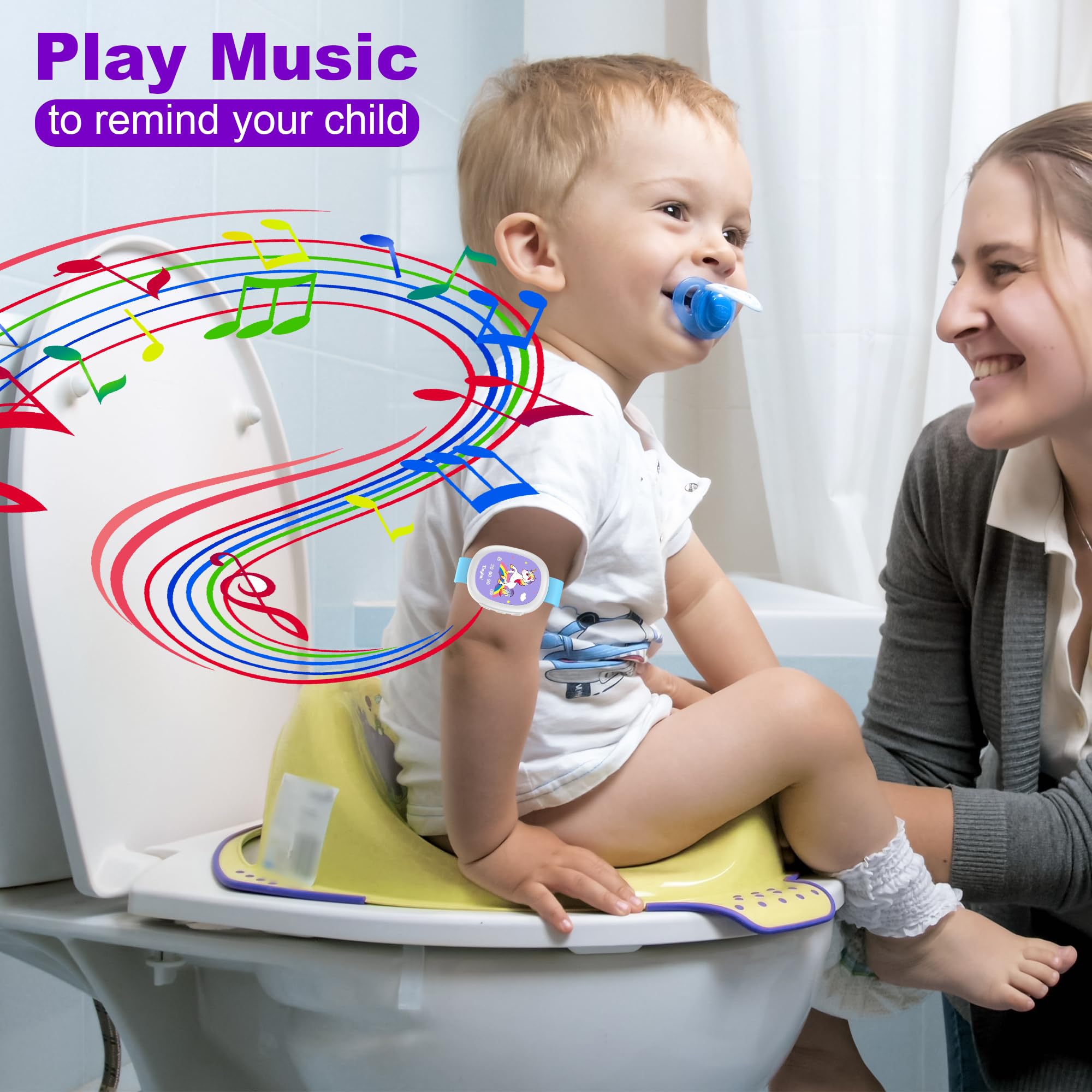 Rechargeable Unicorn Potty Training Watch for Toddlers - 5 Fun Music Tunes & Adjustable Timer - Ideal for Toilet Training Kids Ages 2-5 - Perfect for Daycare, Home Use & Travel