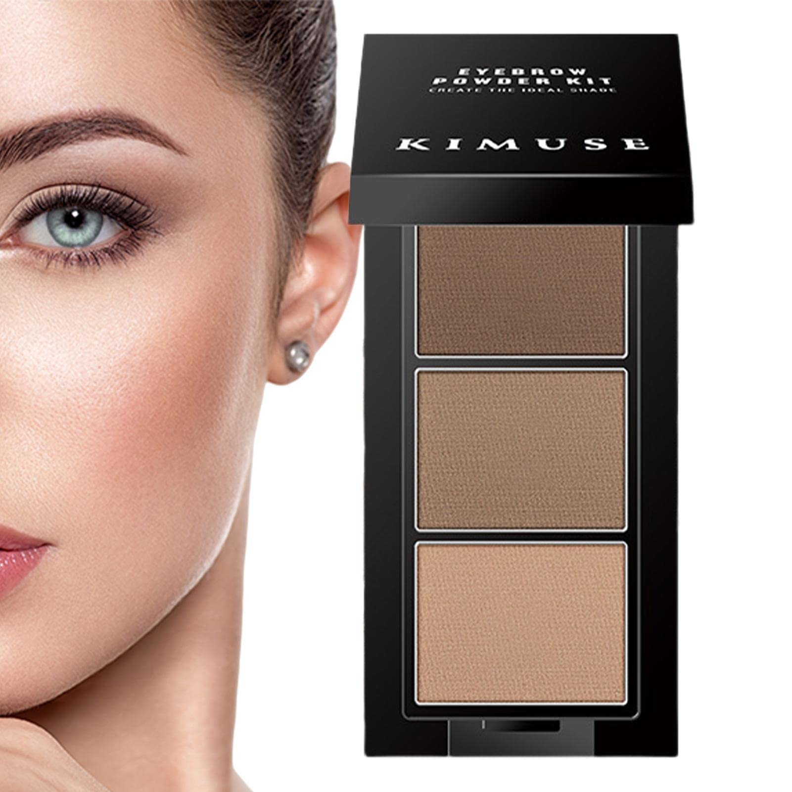3 Color Waterproof Eyebrow Powder Kit for Women - Smudge Proof Brow Makeup Set with Dual-End Brush | Perfect for Daily Makeup, Salon Use & Special Occasions