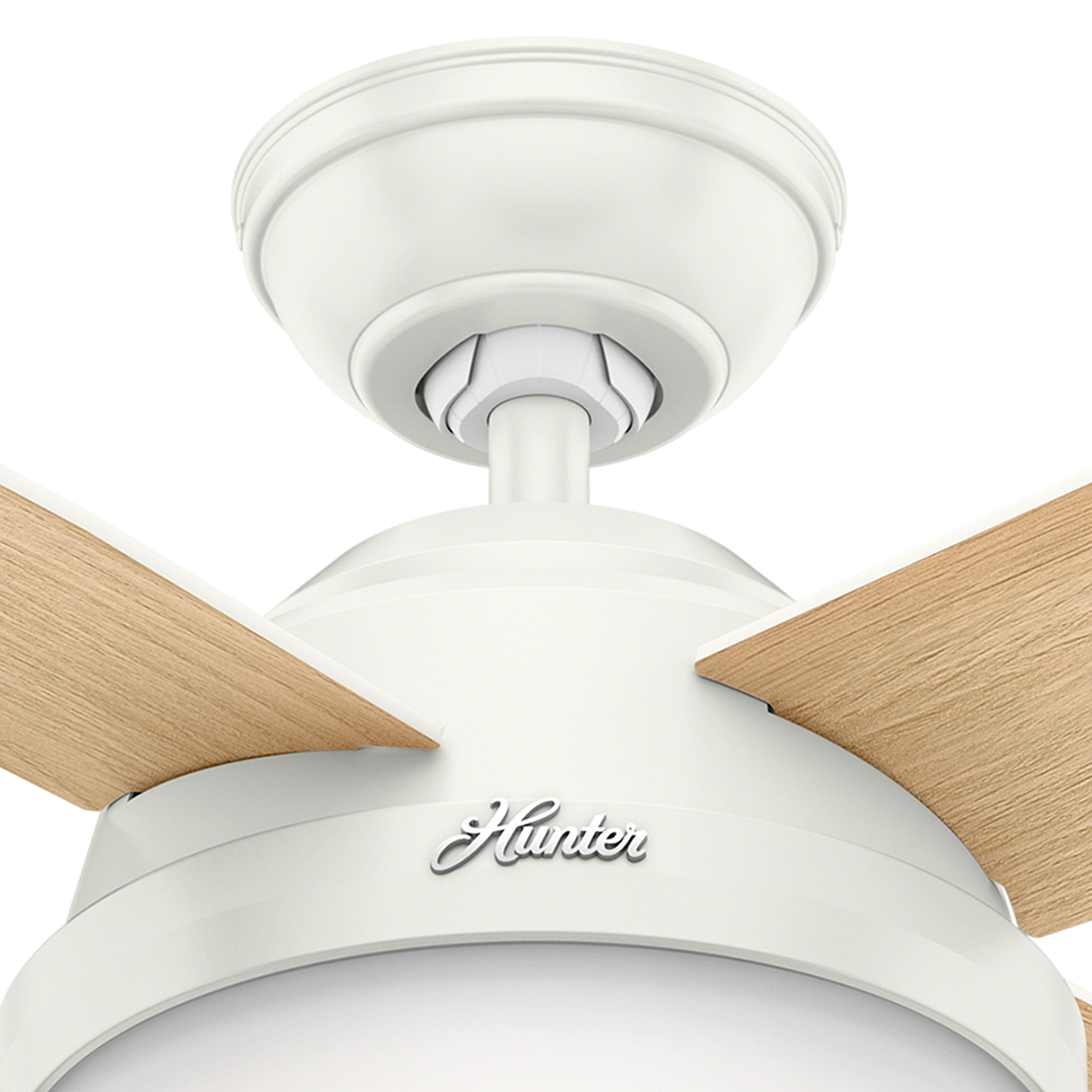 Hunter Fan 44 Inch Modern Ceiling Fan with LED Light Kit & Remote Control - Energy Efficient Indoor Cooling for Bedroom, Living Room & Office (Renewed)