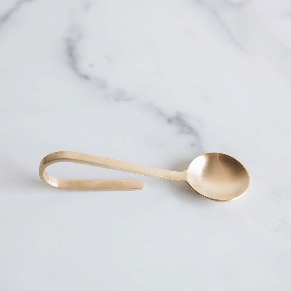 Premium Brass Loop Spoon - Elegant & Durable Kitchen Utensil for Stirring, Serving & Decorating - Perfect for Coffee, Tea, Baking & Home Décor