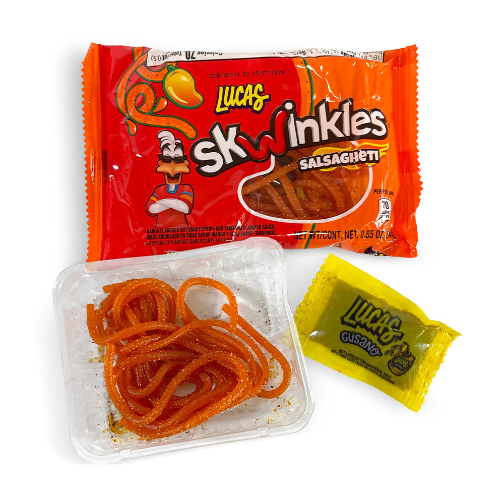 Lucas Salsaghetti Mango Candy - 12 Count Box | Sweet & Tangy Mexican Treat | Perfect for Parties, Snacking & Gifts