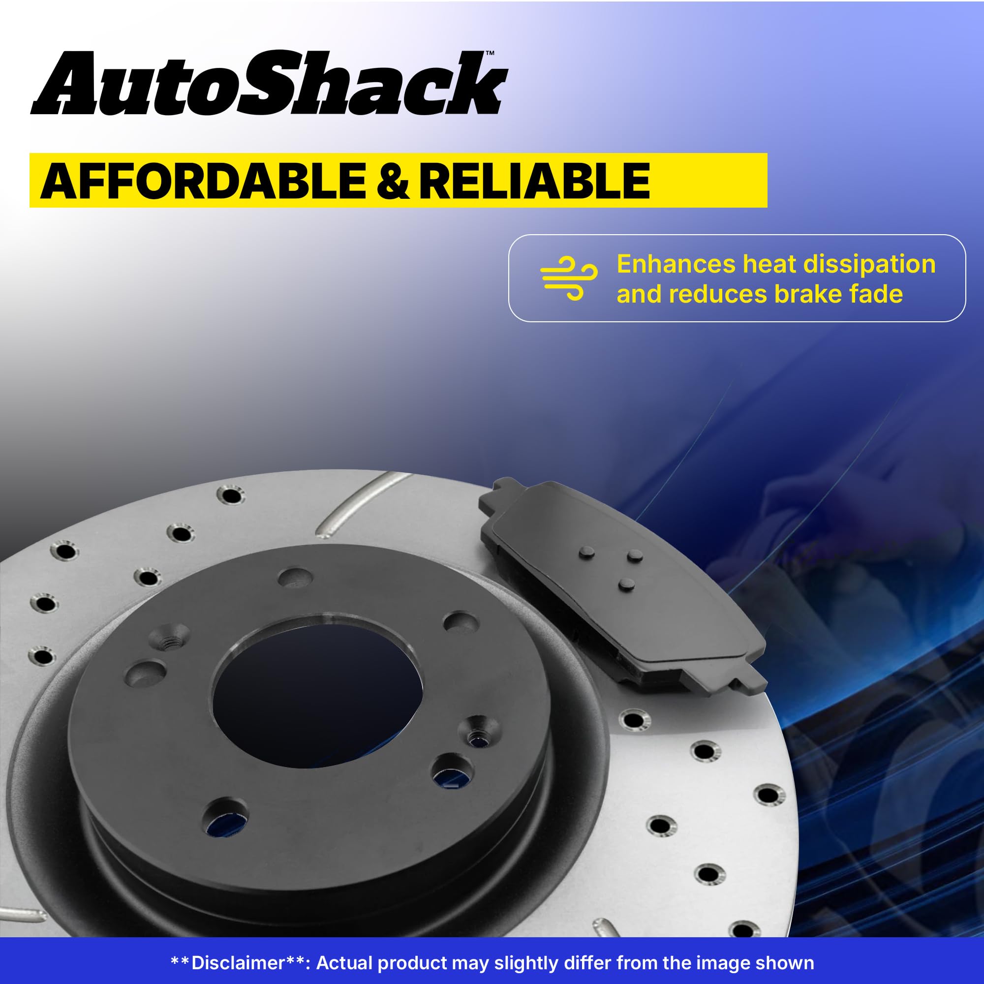 High-Performance AutoShack Drilled & Slotted Brake Rotors with Ceramic Pads - Front & Rear Brake Kit for Dodge Charger 2009-2014, Challenger 2005-2014, Chrysler 300 - SCD1057PR63025 | Enhanced Stopping Power for Street & Track Racing