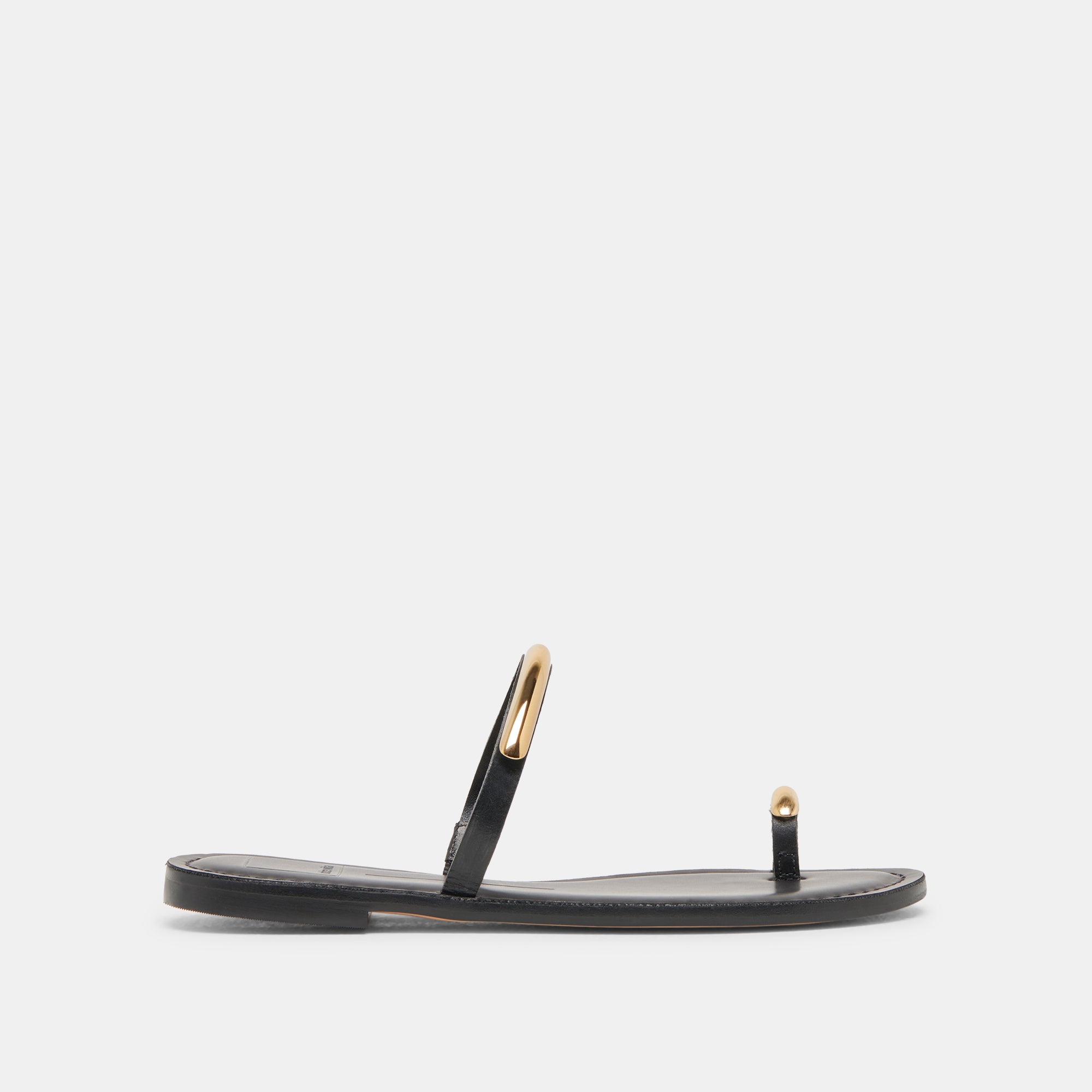 Wink Wide Sandals for Women - Black Leather Comfortable Slip-On Sandals for Walking, Travel & Casual Outfits