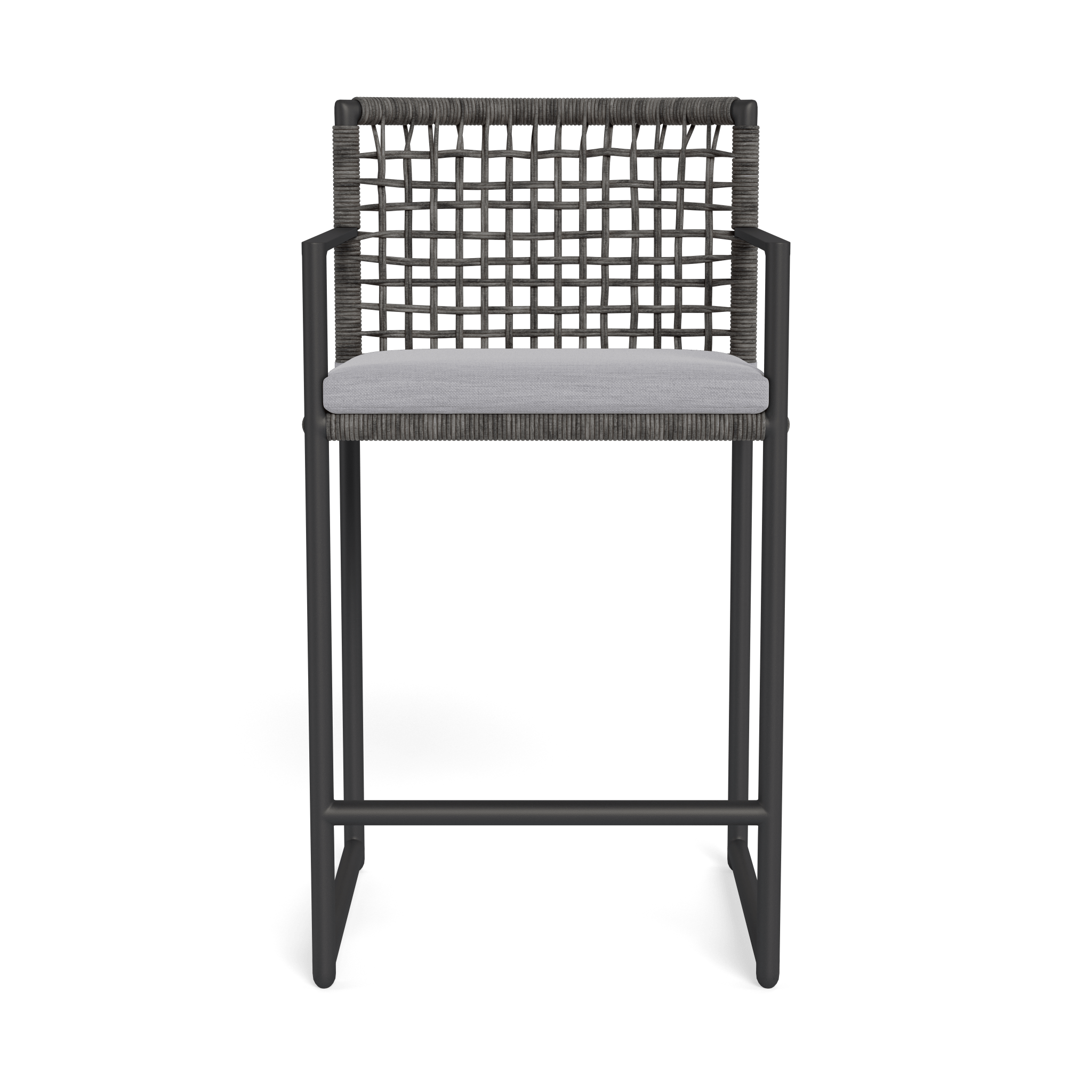 Loop Counter Stool - Adjustable Bar Stool with Backrest for Kitchen Island, Breakfast Nook & Home Office - Modern Swivel Seat with Footrest