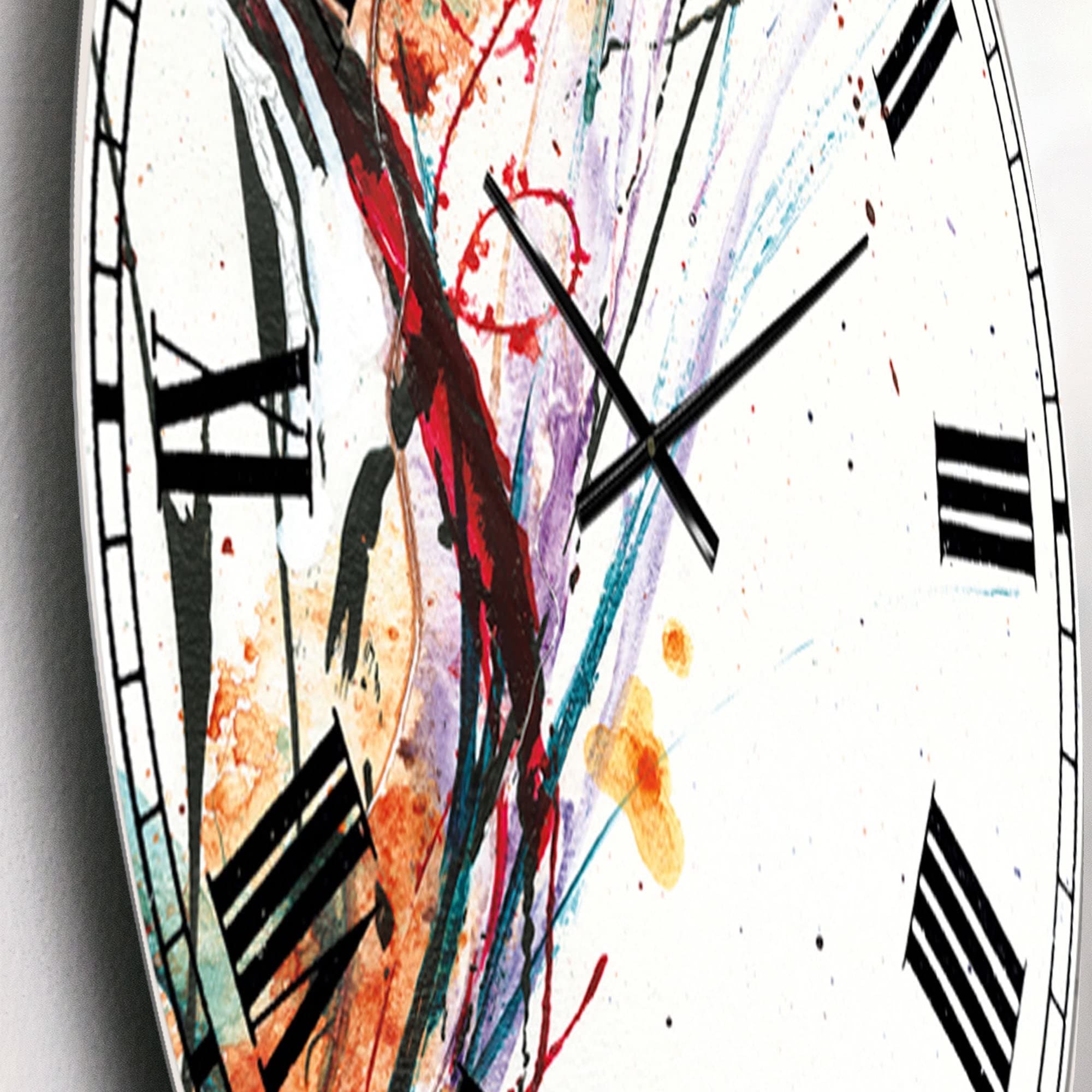 Abstract Orange Flowers Large Wall Clock - 23