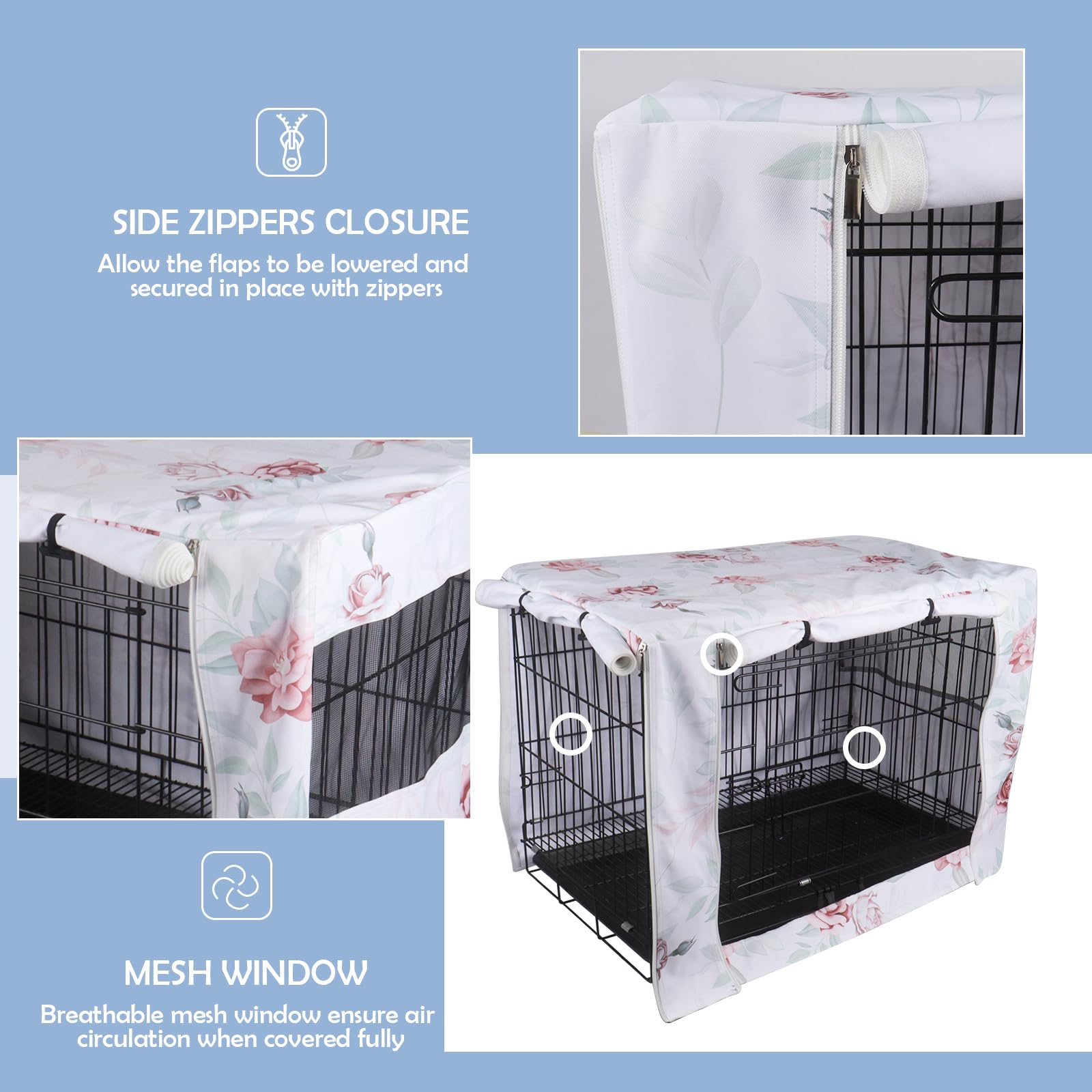 Durable Polyester Dog Crate Cover - Universal Fit for 48-Inch Wire Dog Crates | Pet Home Decor & Stress Relief Solution for Travel, Vet Visits & Home Comfort