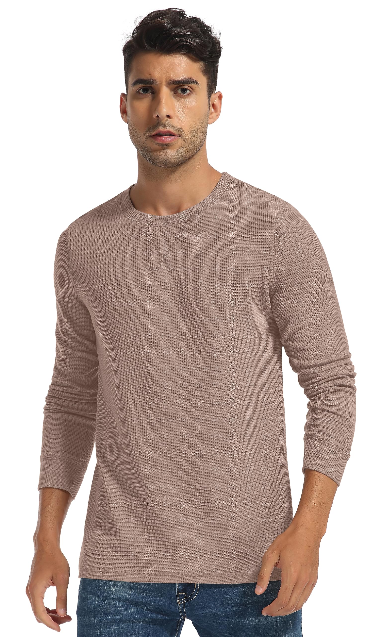 Sailwind Men's Waffle Crew Neck Casual T-Shirt - Soft Cotton Short Sleeve Tee for Everyday Wear, Gym & Outdoor Activities