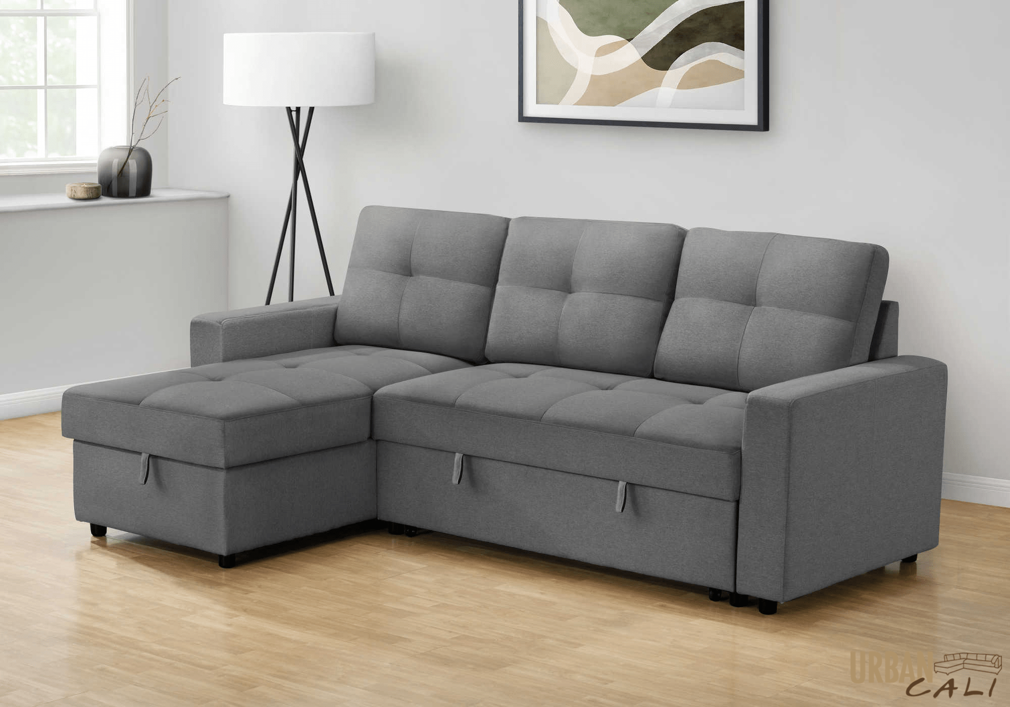 Venice Sleeper Sectional Sofa Bed with Reversible Storage Chaise - 5 Color Options | Convertible Couch for Small Spaces, Guest Room & Apartment Living