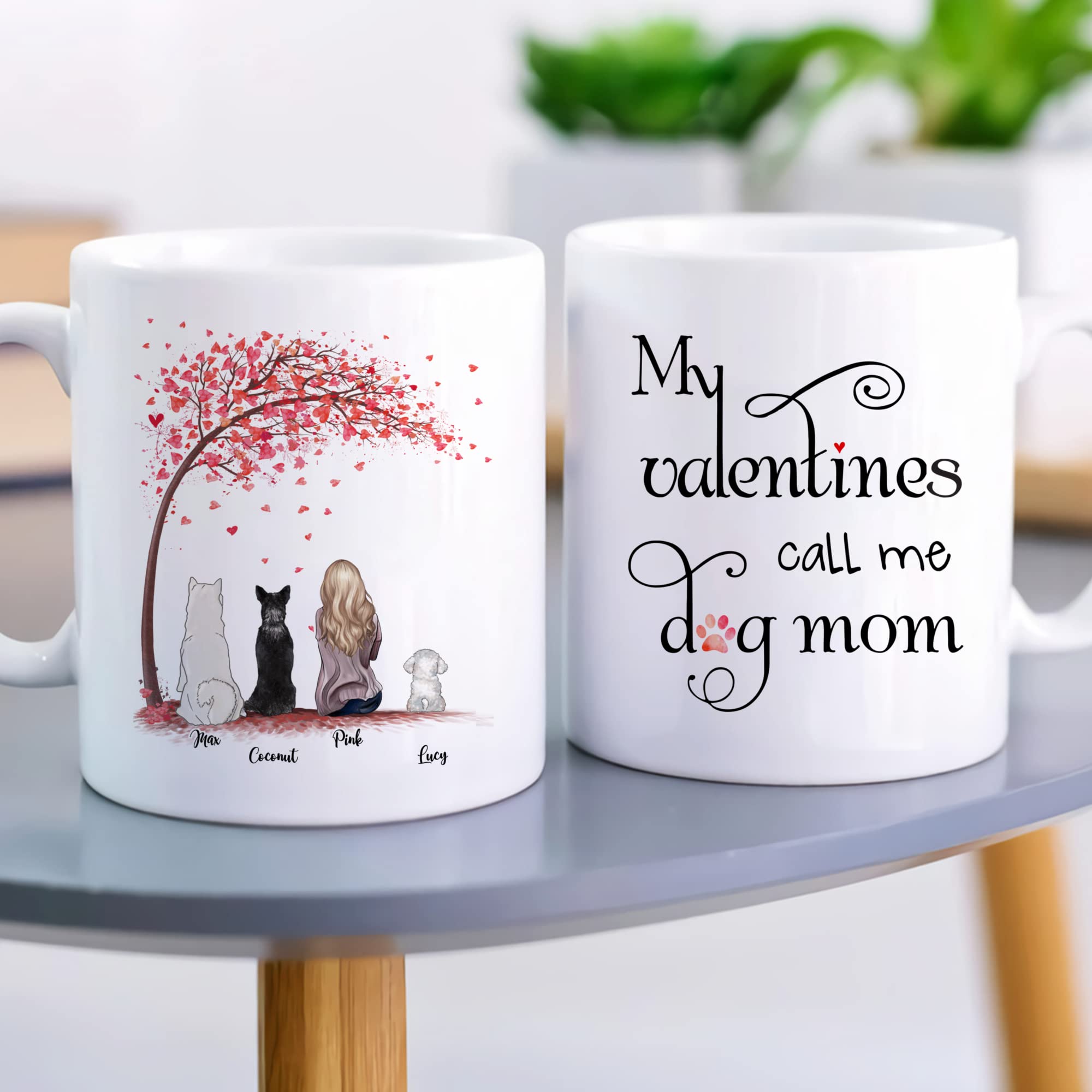 Custom Dog Lover Mug - Personalized Pet Coffee Cup for Dog Moms & Owners - Valentine's Gift, Memorial Keepsake (3 Dogs Design) - Perfect for Coffee, Tea & Gifting