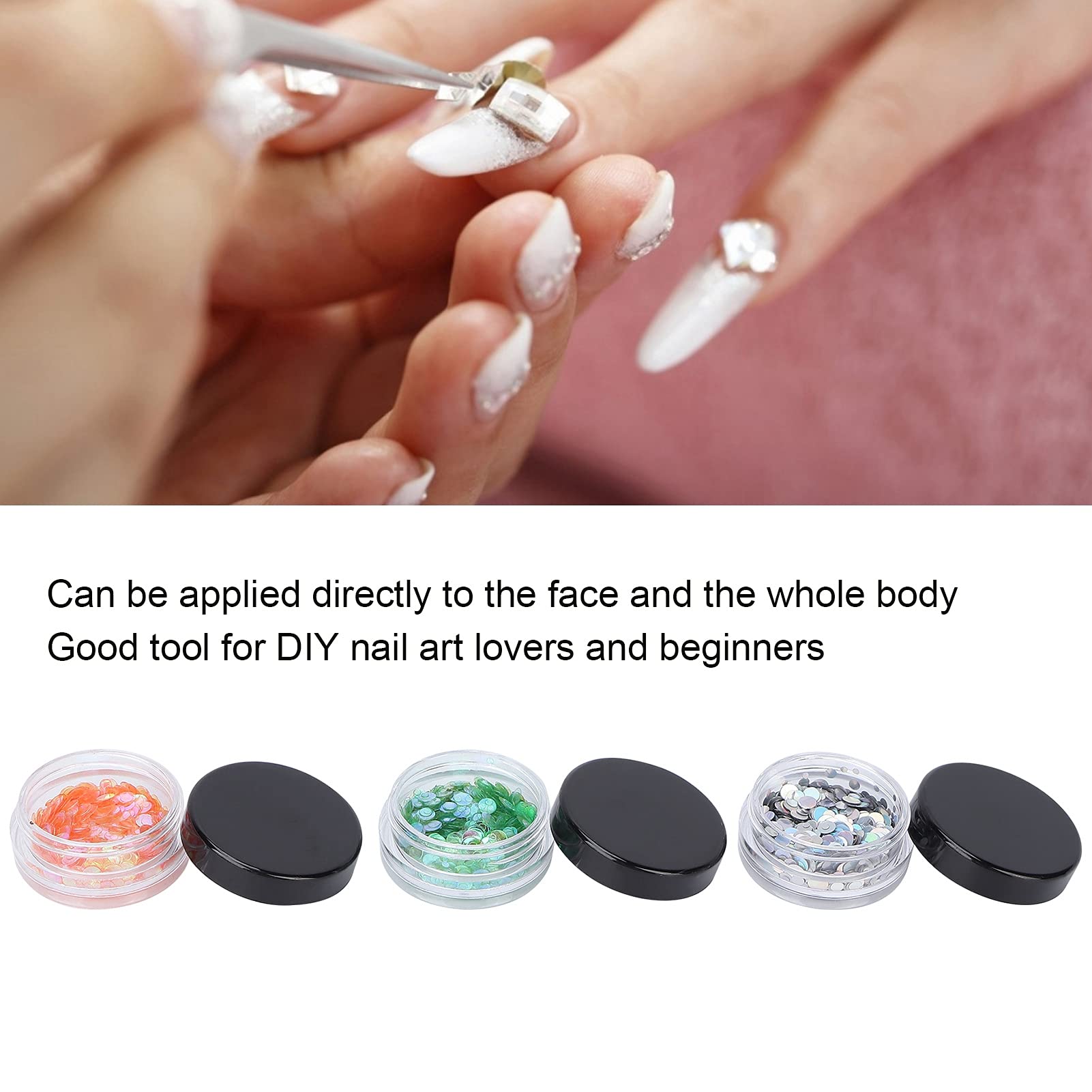 Holographic Nail Sequins & Glitter Powder - DIY Nail Art Kit for Beginners, Professionals & Nail Shops | Perfect for Home Manicures, Salon Treatments & Party Nail Designs