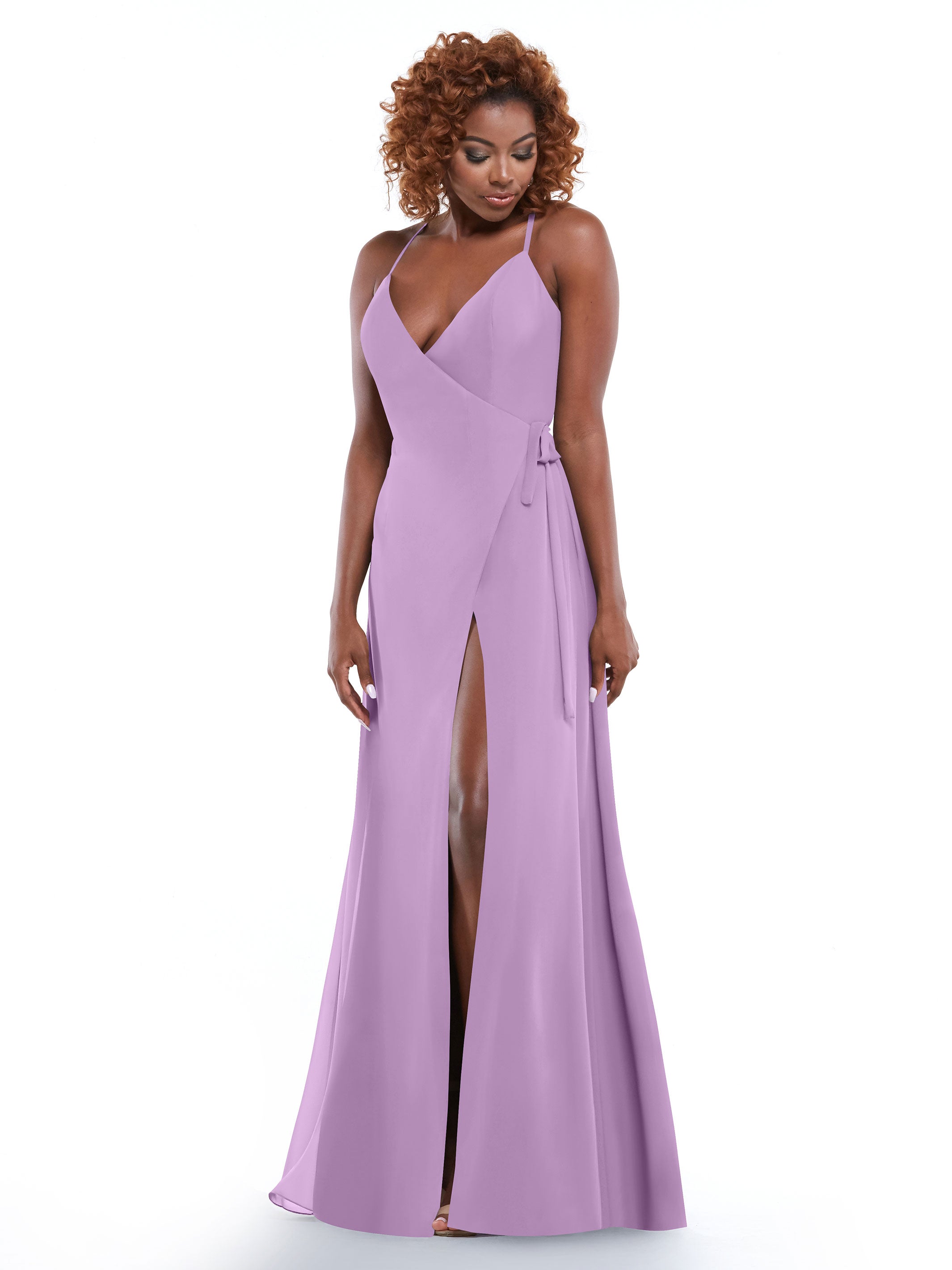 Elegant 80171 Sheath Chiffon Bridesmaid Dress with Adjustable Self-Tie Waist Sash - Perfect for Weddings, Formal Events & Special Occasions