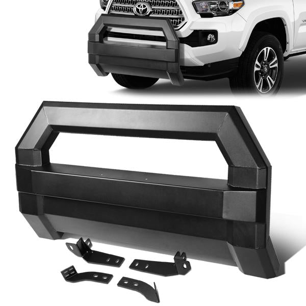 06-18 Toyota Tacoma Bull Bar with License Plate Relocation Kit - Heavy Duty Square Tube Style Front Bumper Guard for Off-Road Protection & Adventure Driving