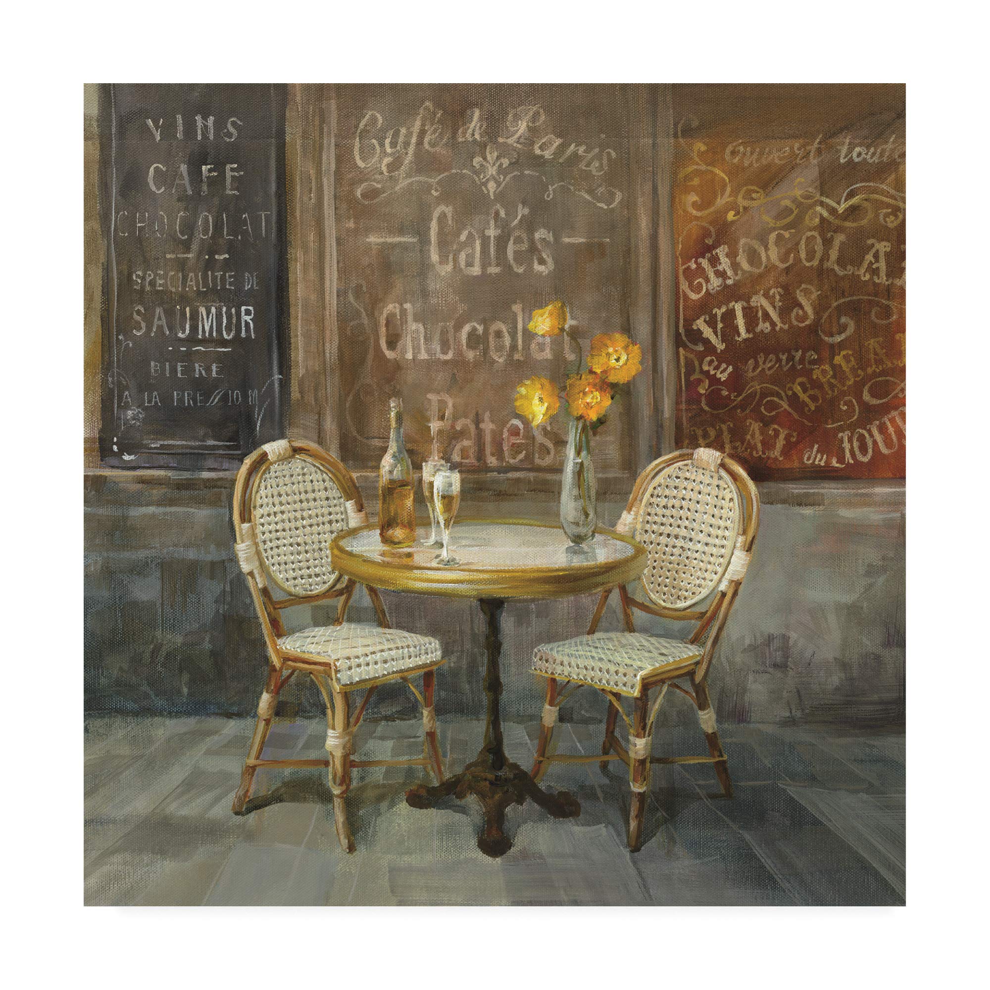 Danhui NAI French Cafe Painting - 18x18 Inch Wall Art for Living Room, Bedroom & Office Decor | Trademark Fine Art